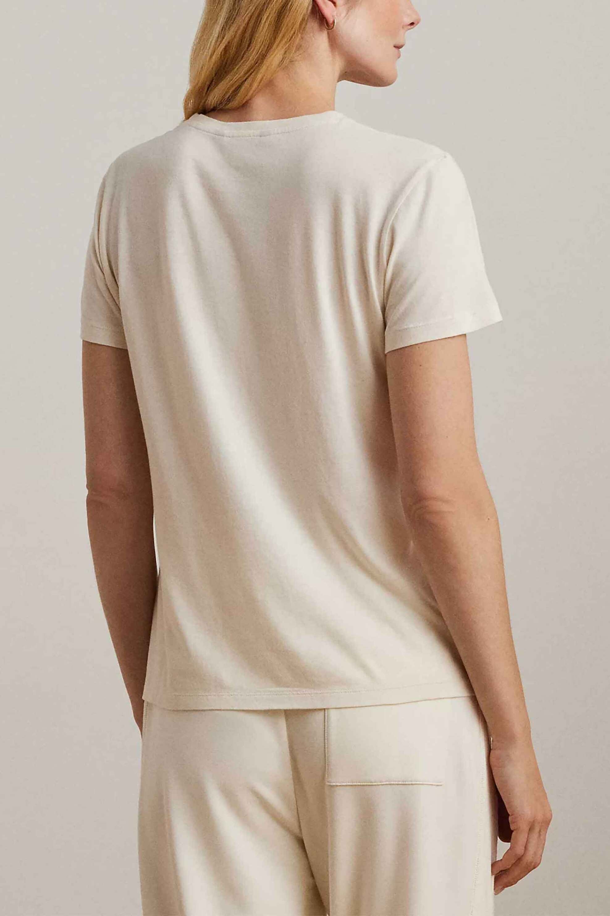 Lauren Ralph Lauren γυναικείο T-shirt με graphic logo από τρουκς Relaxed Fit - 200940495002 Κρέμ φωτογραφία