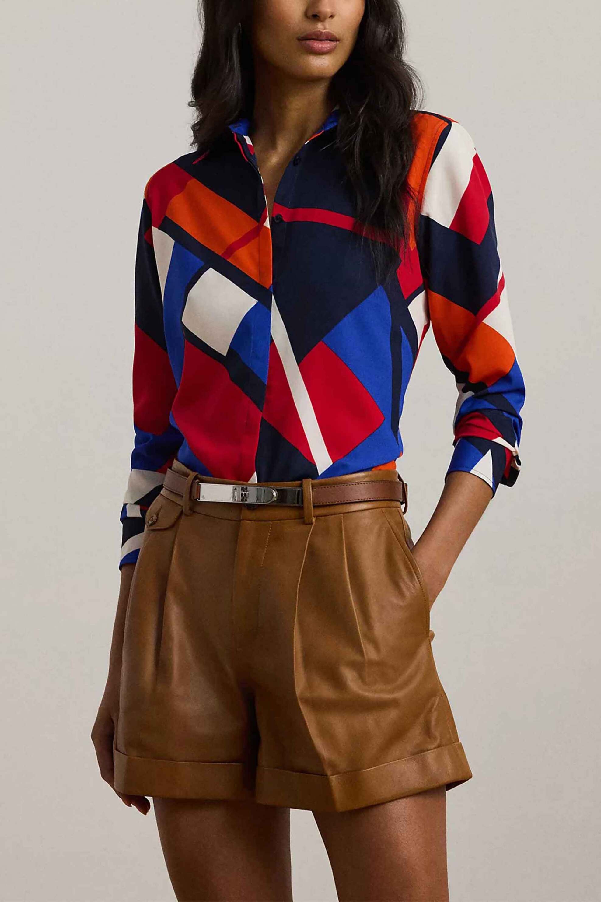 LAUREN RALPH LAUREN Lauren Ralph Lauren γυναικείο πουκάμισο crepe με print Straight Fit - 200957048001 Πολύχρωμο 2025