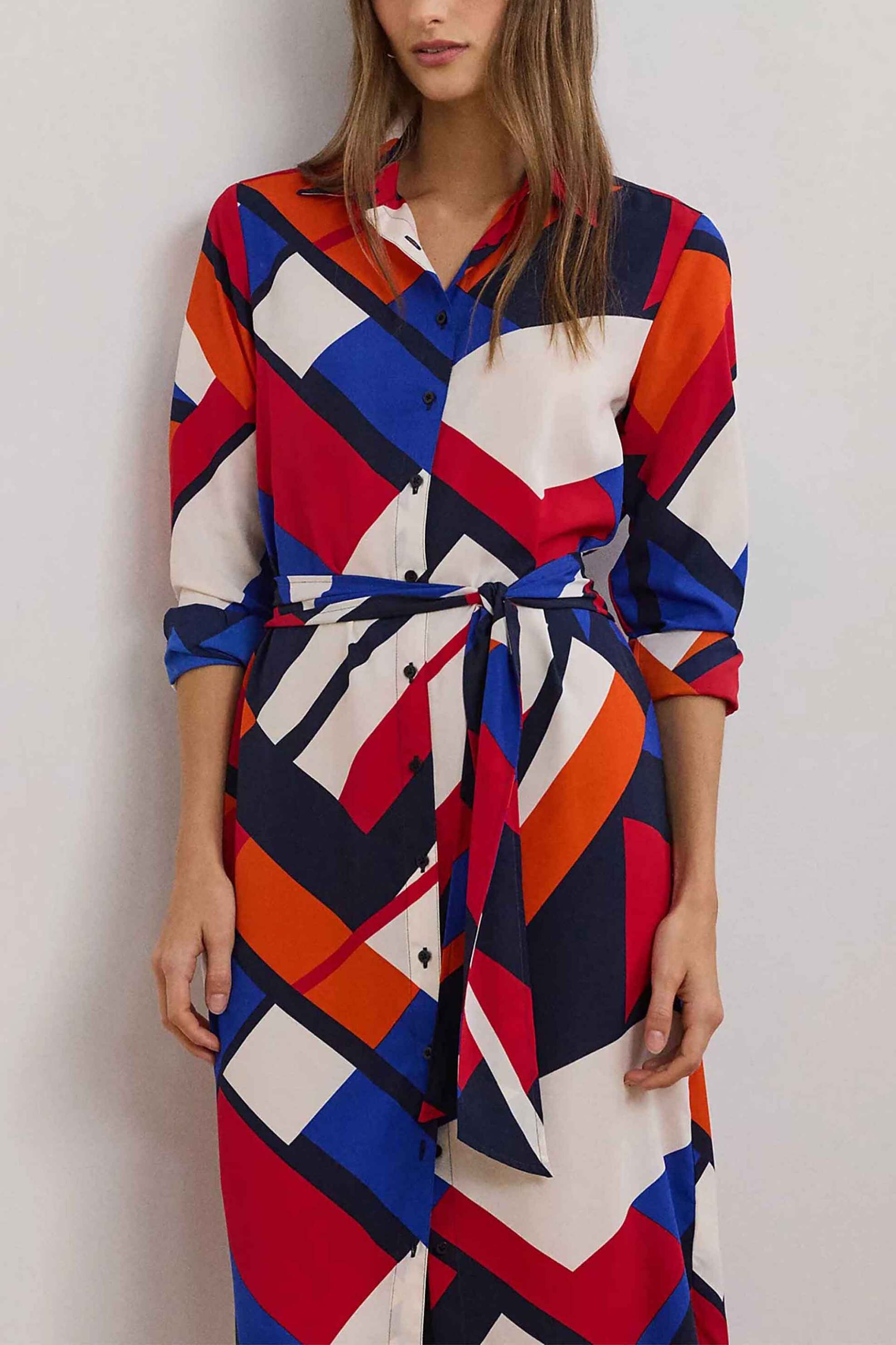 Lauren Ralph Lauren γυναικείο midi φόρεμα σεμιζιέ με all-over print - 200957063001 Πολύχρωμο φωτογραφία