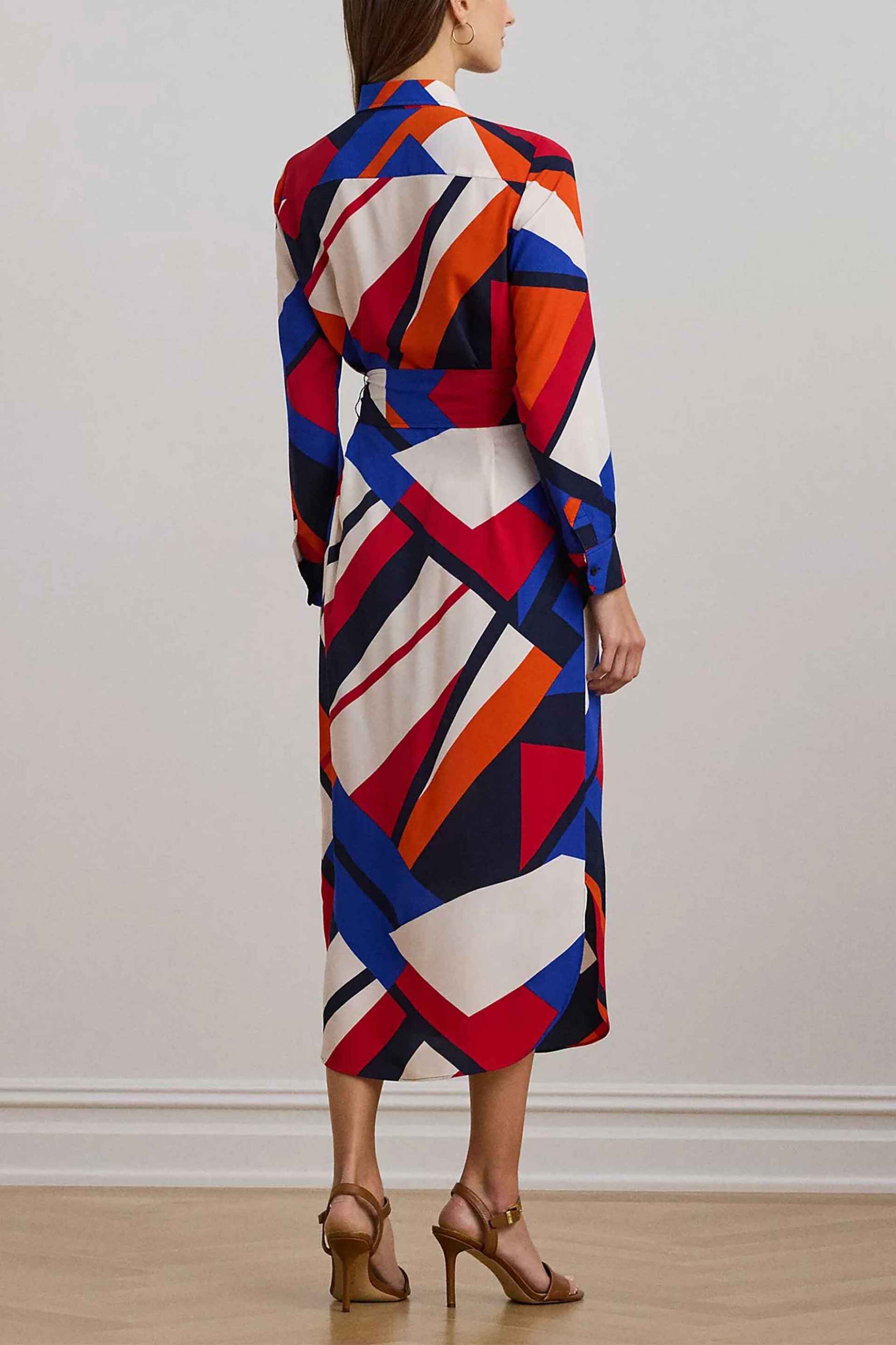 Lauren Ralph Lauren γυναικείο midi φόρεμα σεμιζιέ με all-over print - 200957063001 Πολύχρωμο φωτογραφία