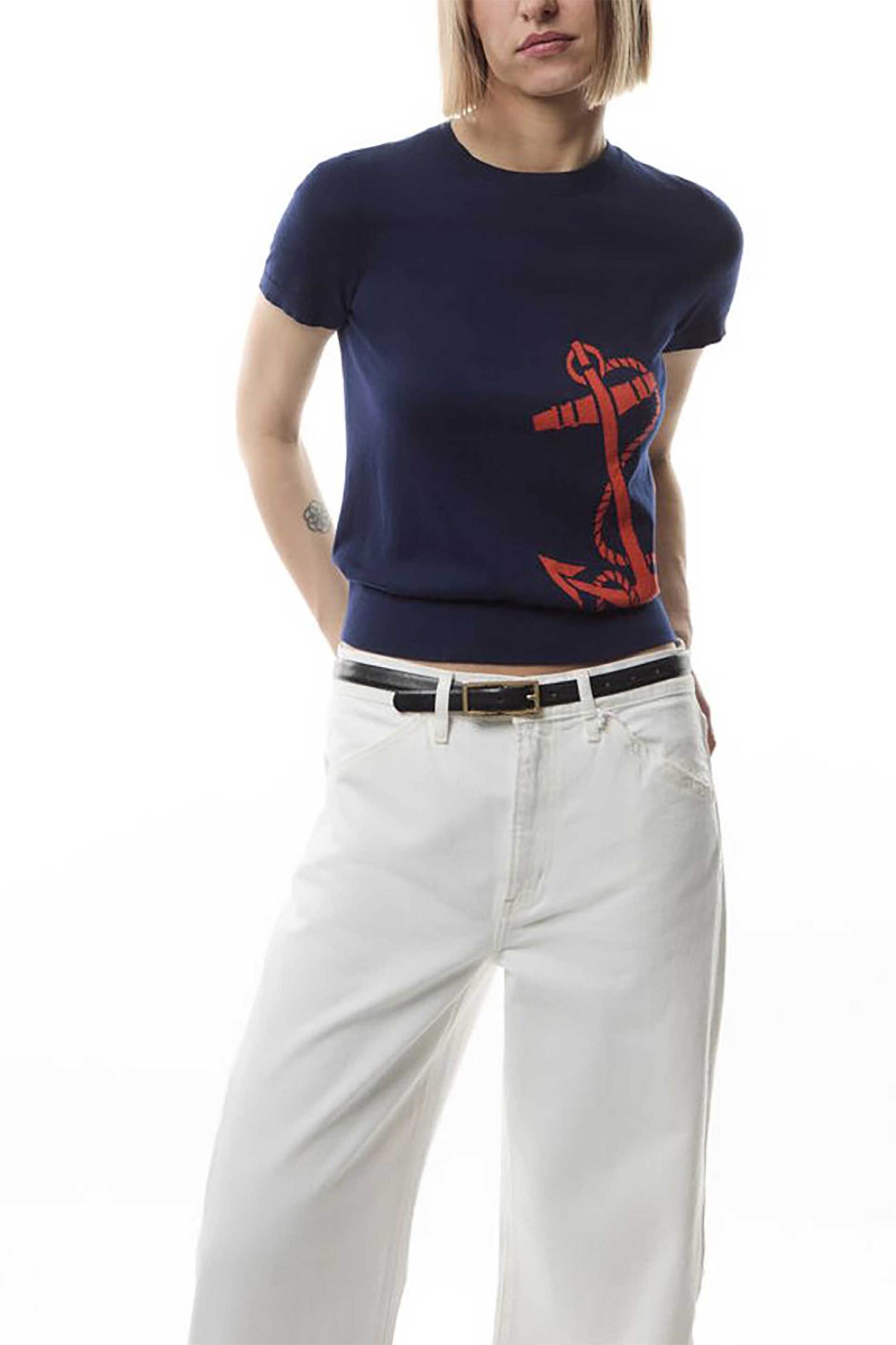 Lauren Ralph Lauren γυναικεία μπλούζα πλεκτή με σχέδιο - 200957579001 Μπλε Σκούρο