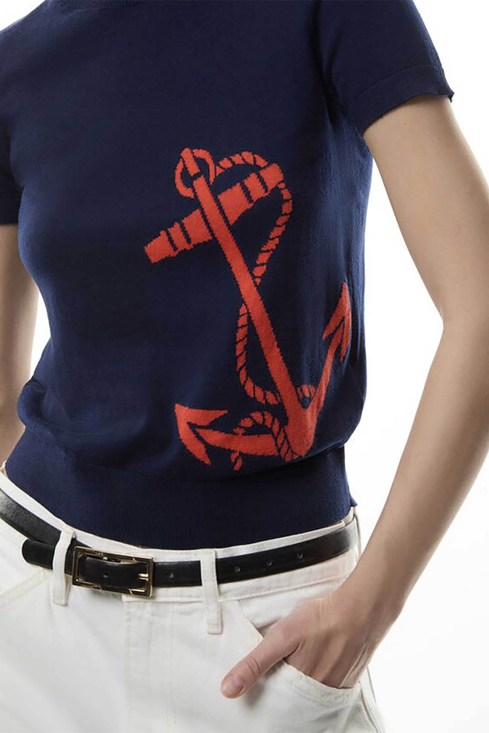 LAUREN RALPH LAUREN Lauren Ralph Lauren γυναικεία μπλούζα πλεκτή με σχέδιο - 200957579001 Μπλε Σκούρο - 2