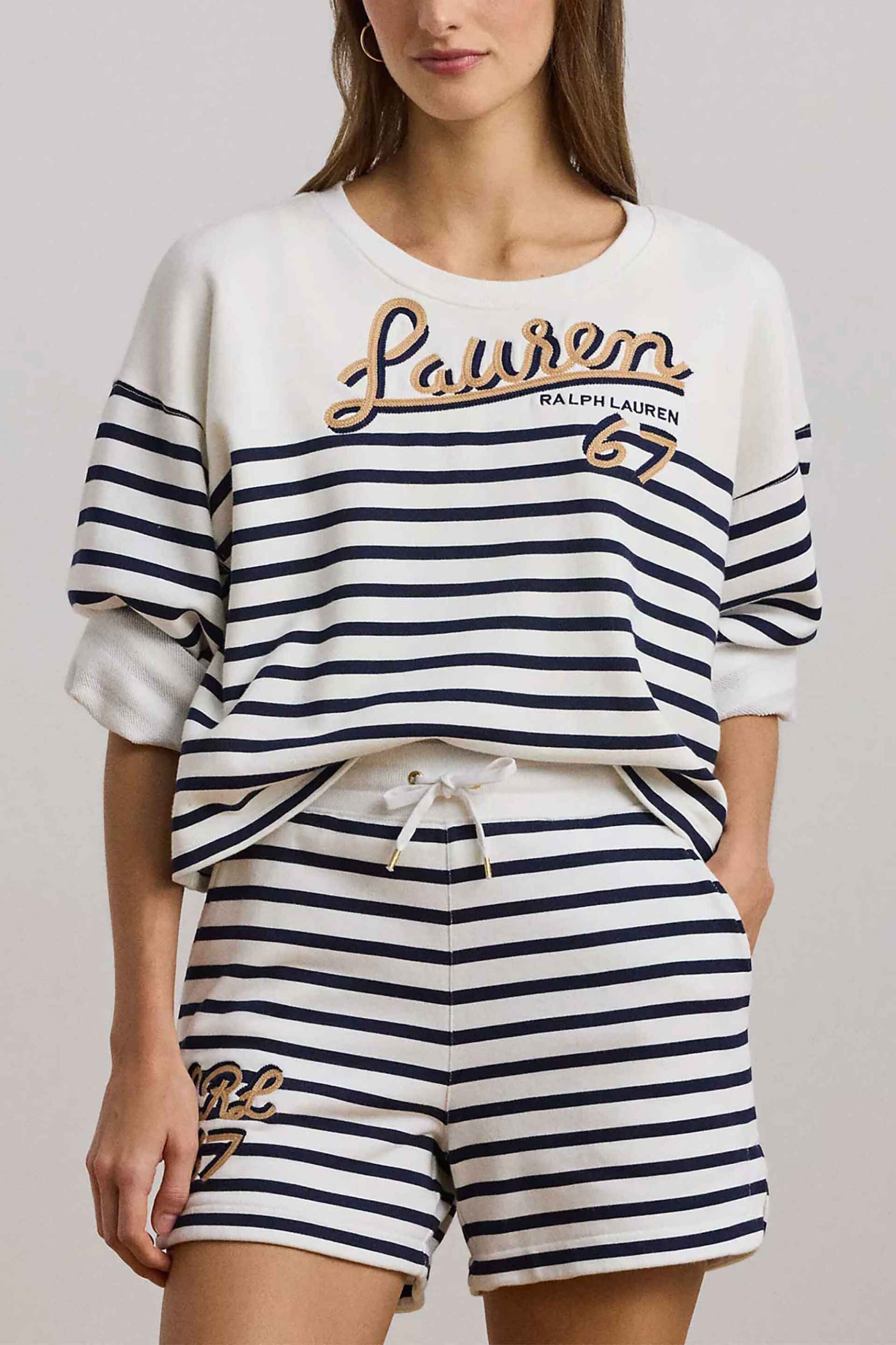 LAUREN RALPH LAUREN Lauren Ralph Lauren γυναικεία μπλούζα φούτερ με print - 200957674001 Λευκό 2025