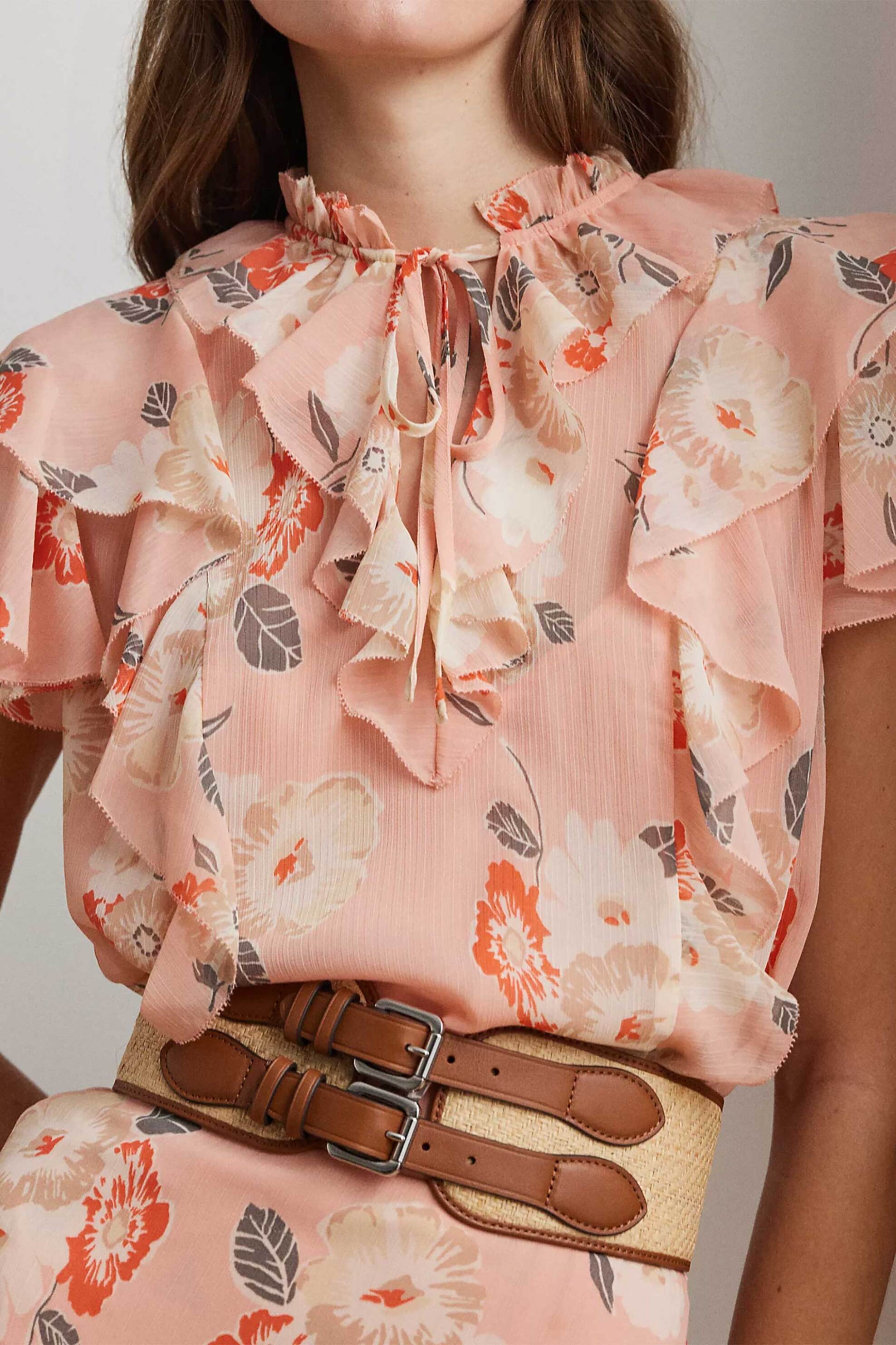 Lauren Ralph Lauren γυναικεία μπλούζα floral με βολάν - 200963698001 Ροζ φωτογραφία