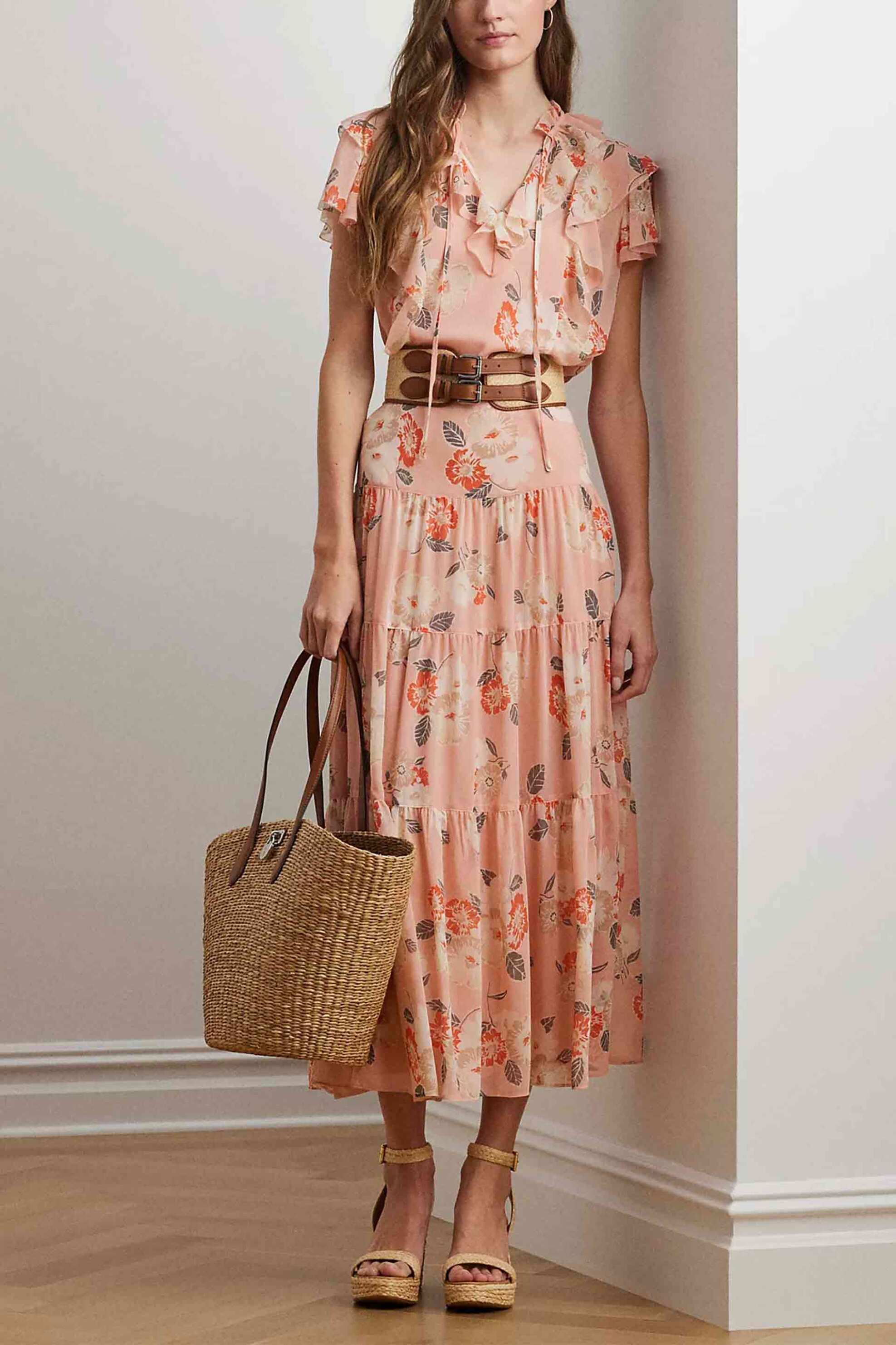 Lauren Ralph Lauren γυναικεία μπλούζα floral με βολάν - 200963698001 Ροζ φωτογραφία