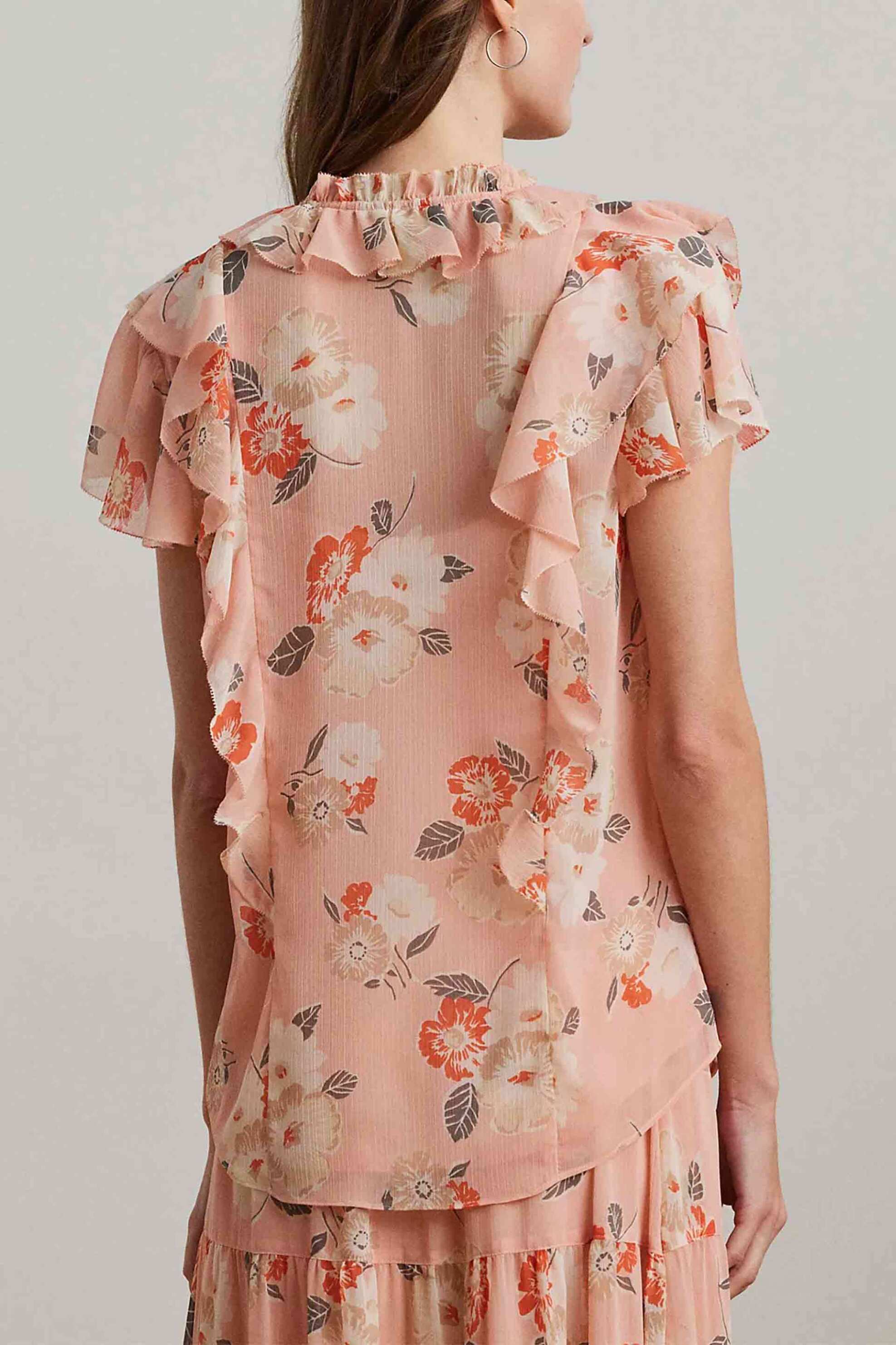 Lauren Ralph Lauren γυναικεία μπλούζα floral με βολάν - 200963698001 Ροζ φωτογραφία