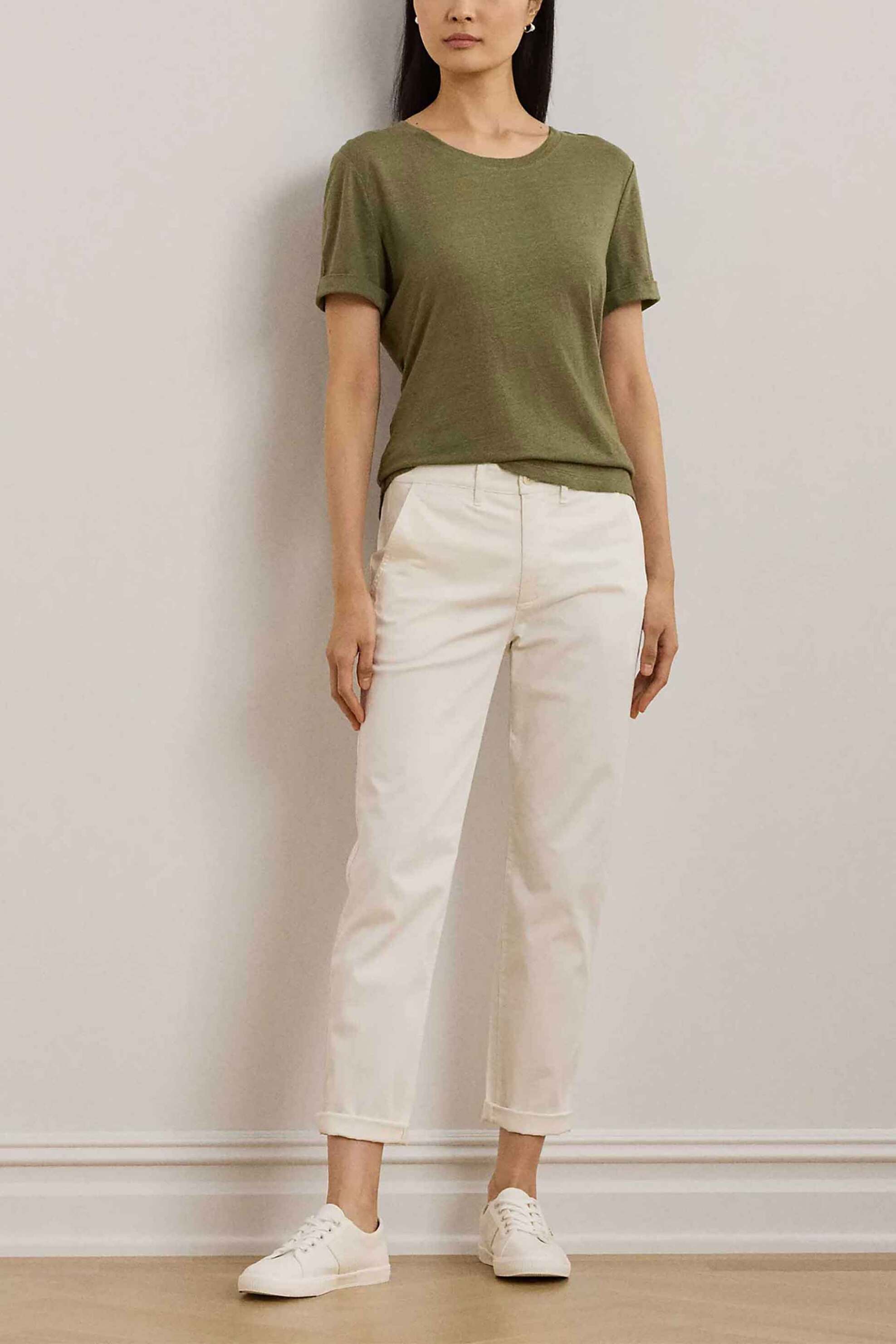 LAUREN RALPH LAUREN Lauren Ralph Lauren γυναικεία μπλούζα με περιεκτικότητα σε λινάρι Relaxed Fit - 200963871002 Λαδί - 3