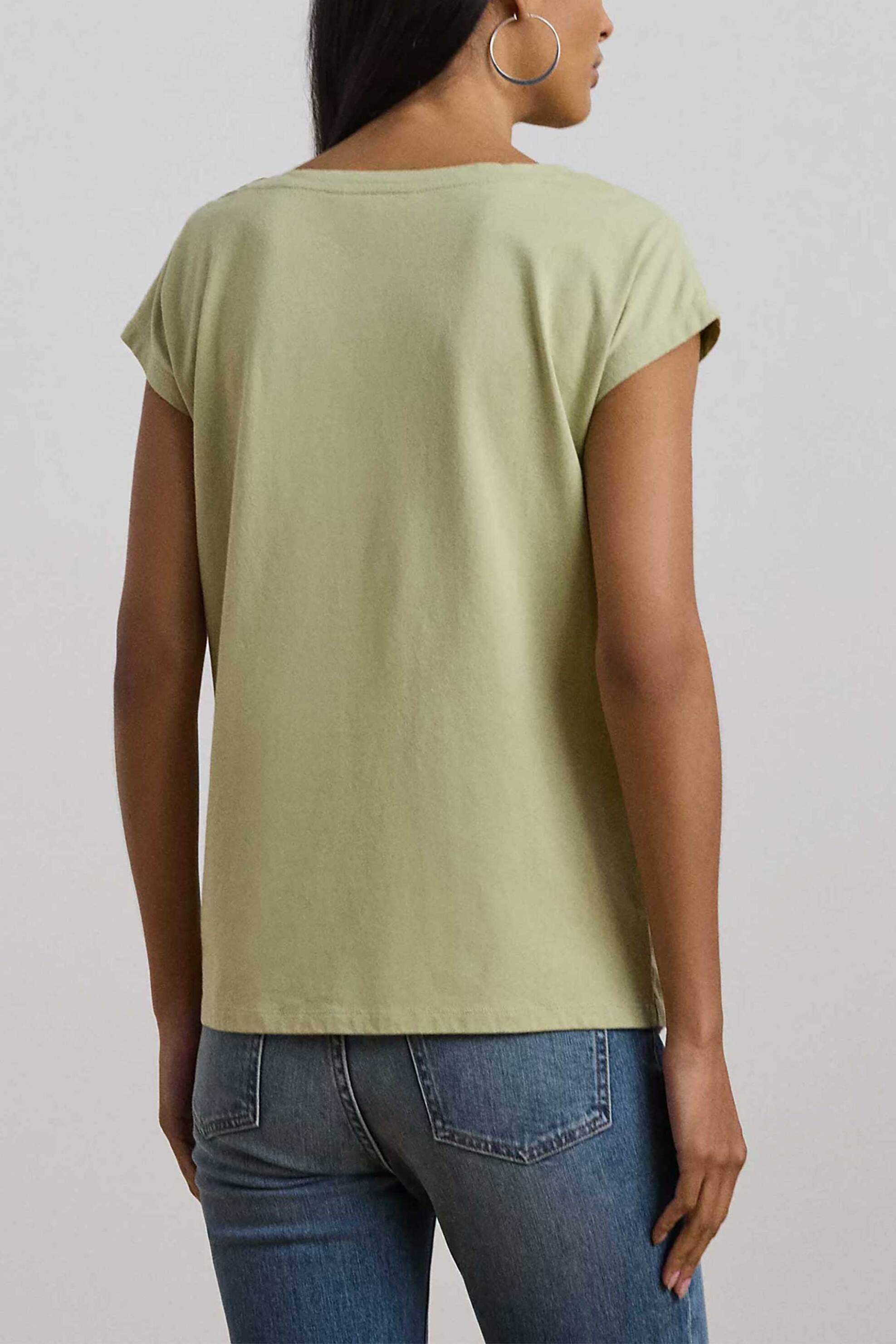 Lauren Ralph Γυναικείο T-Shirt με Ανάγλυφο Σχέδιο - 200963933002 Λαδί