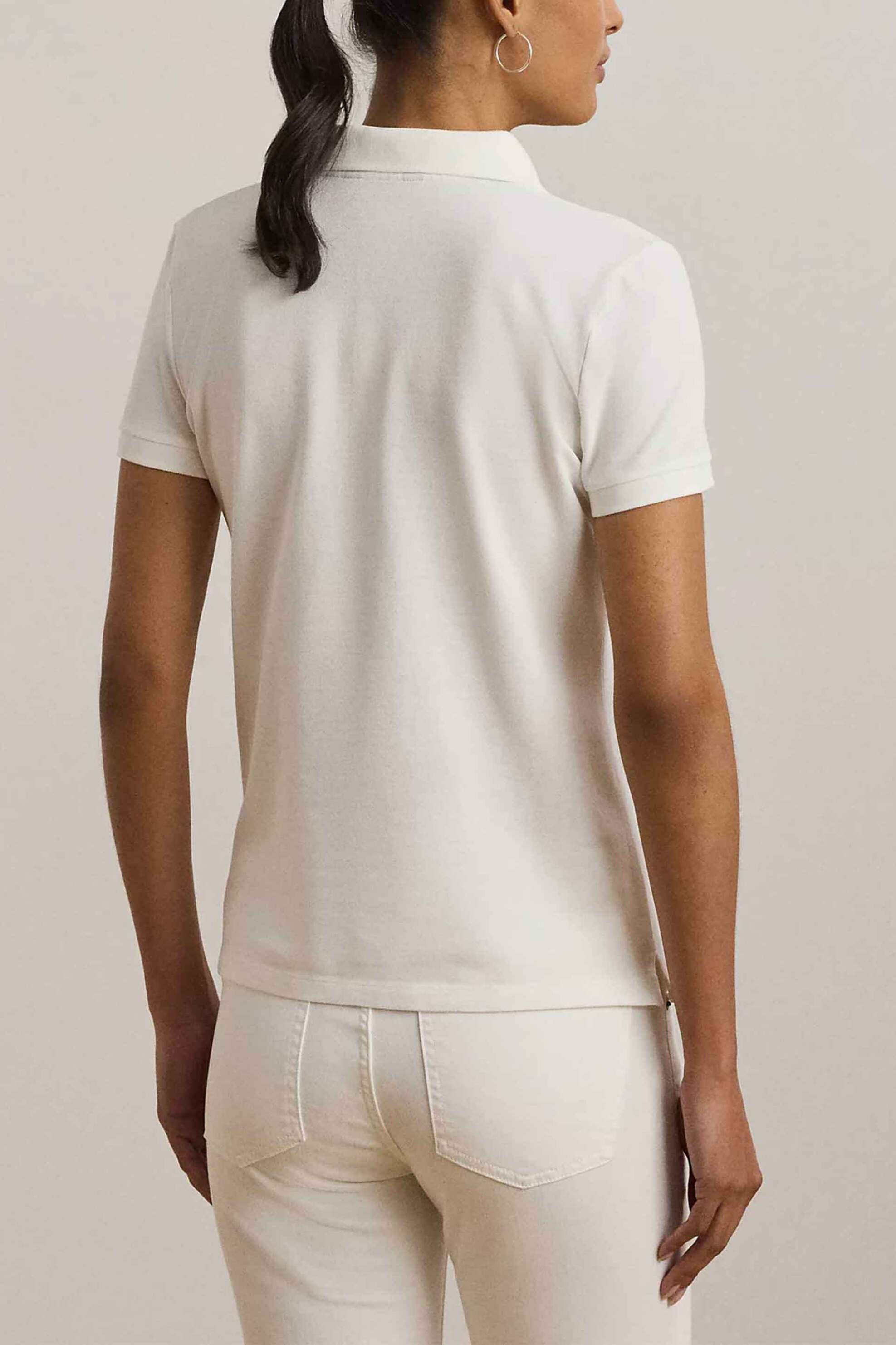 Lauren Ralph Lauren γυναικεία μπλούζα πόλο με κέντημα στο στήθος - 200966128001 Λευκό φωτογραφία
