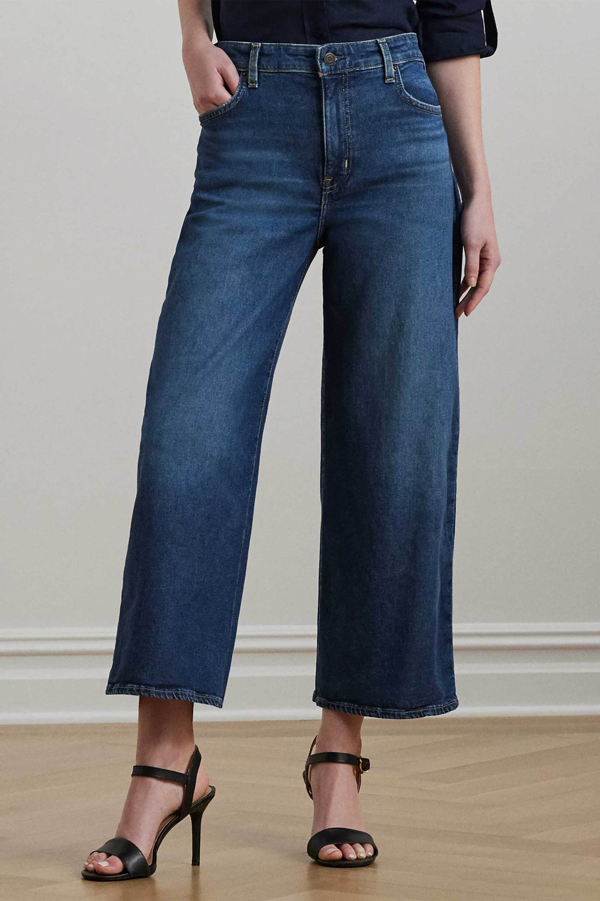 LAUREN RALPH LAUREN Lauren Ralph Lauren γυναικείο τζιν παντελόνι ψηλόμεσο cropped - 200973246001 Denim Blue - 2