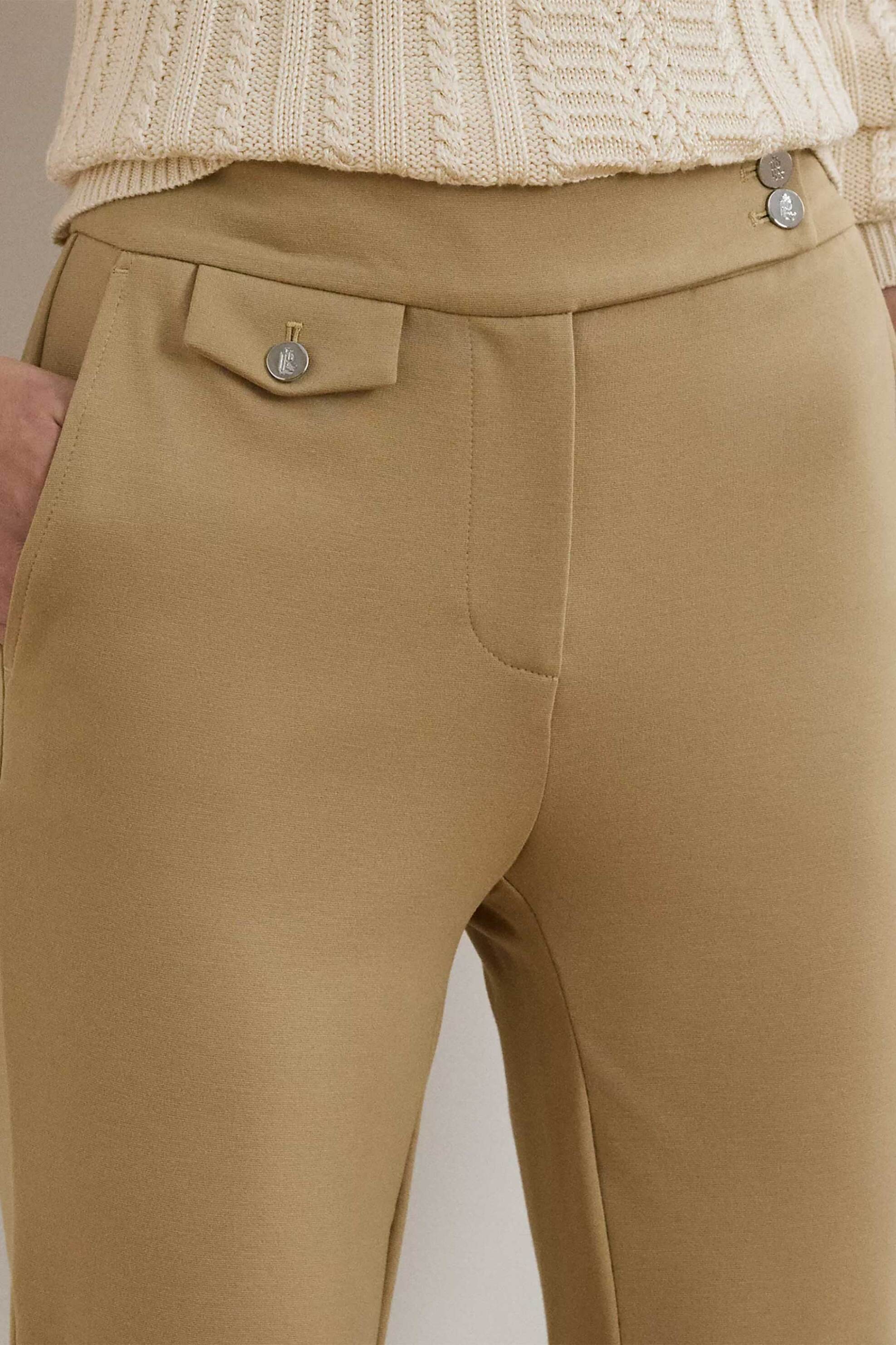 Lauren Ralph Γυναικείο Ψηλόμεσο Παντελόνι Cropped Straight Tapered Fit - 200980023003 Μπεζ