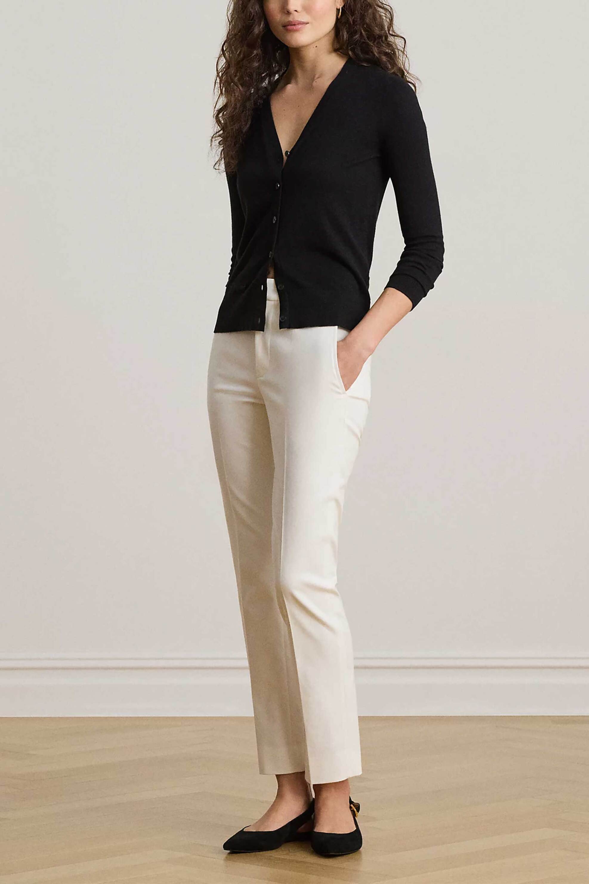 Lauren Ralph Lauren γυναικεία ζακέτα πλεκτή με κεντημένο λογότυπο - 200B22260003 Μαύρο