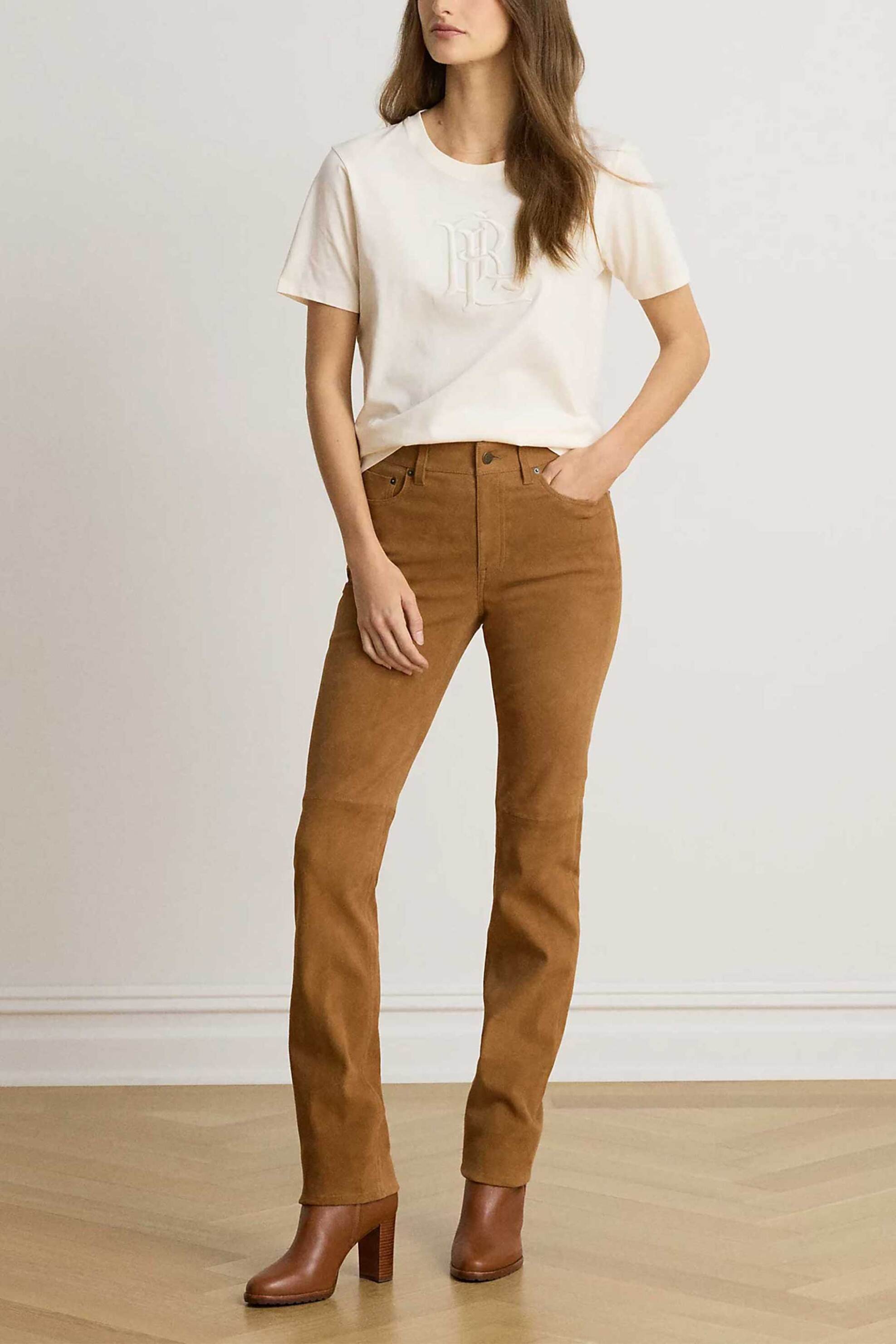 Lauren Ralph Lauren γυναικείο T-shirt με κεντημένο λογότυπο - 200P13915500 Εκρού
