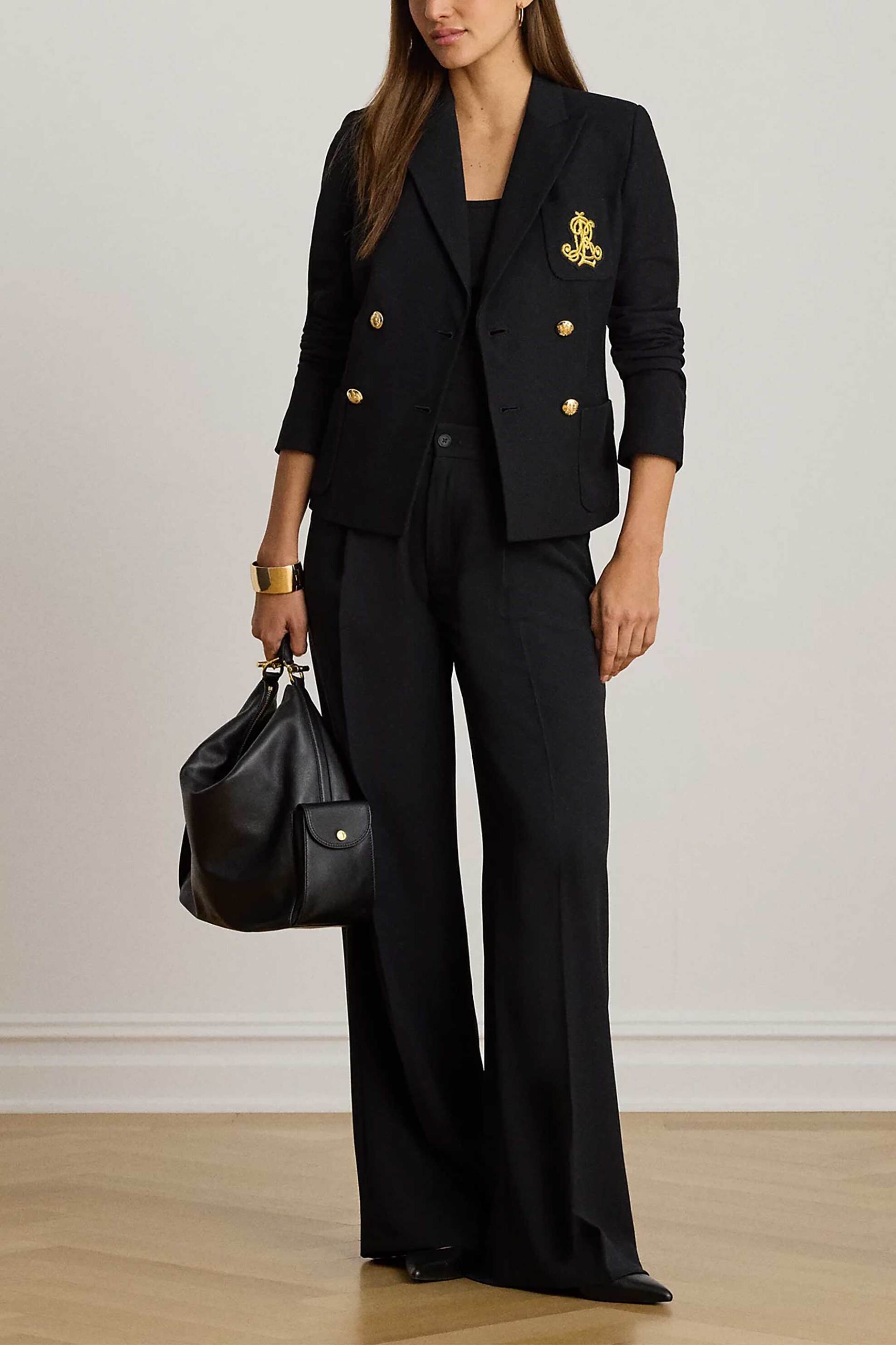 Lauren Ralph Lauren γυναικείο σακάκι με κεντημένο λογότυπο - 200P14021001 Μαύρο