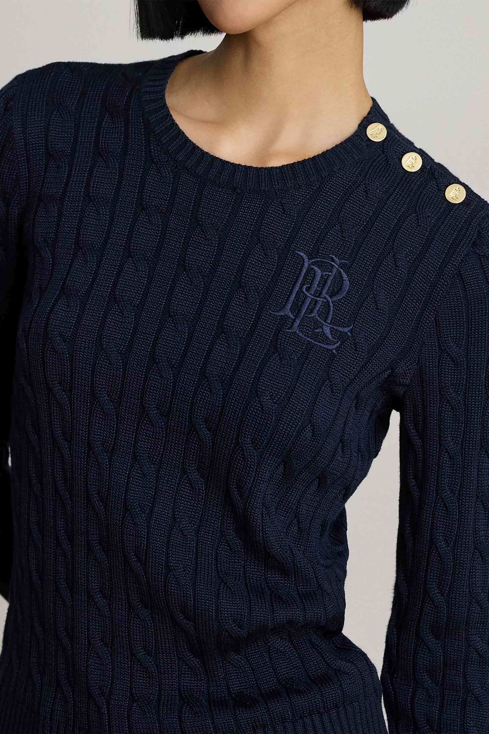 LAUREN RALPH LAUREN Lauren Ralph Lauren γυναικείο πουλόβερ με cable knit pattern Relaxed Fit - 200P14039002 Μπλε Σκούρο - 3