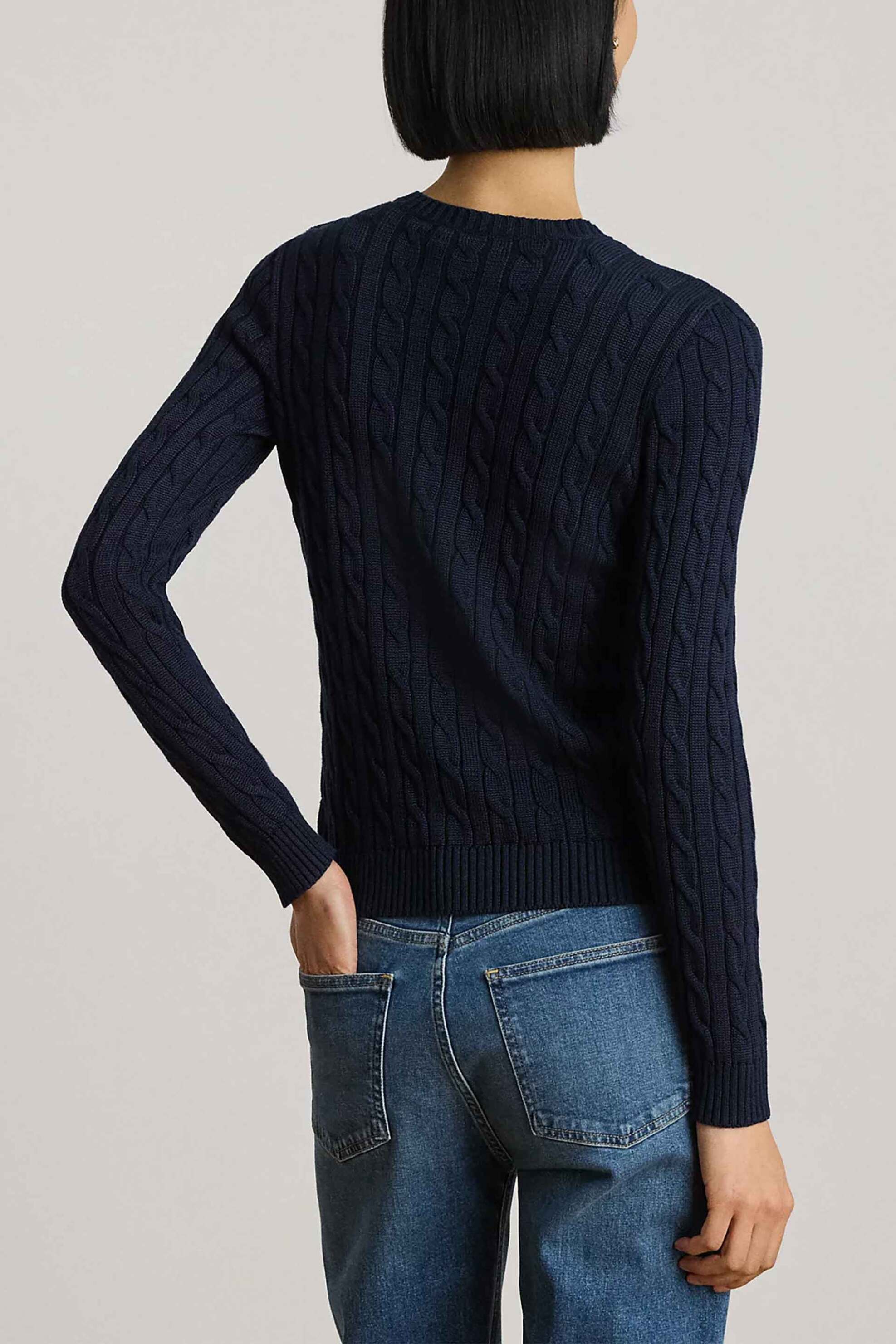 LAUREN RALPH LAUREN Lauren Ralph Lauren γυναικείο πουλόβερ με cable knit pattern Relaxed Fit - 200P14039002 Μπλε Σκούρο - 4