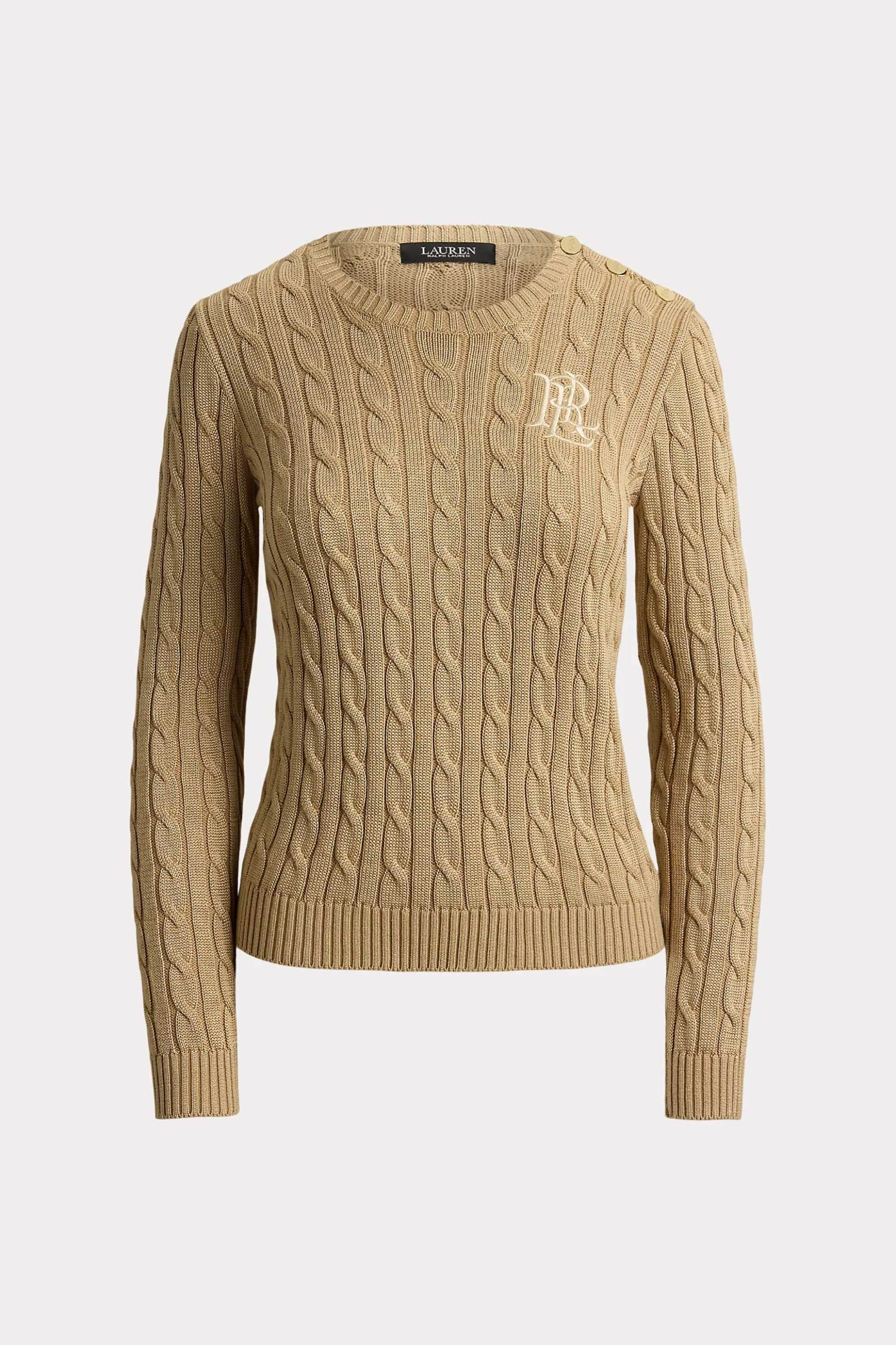 LAUREN RALPH LAUREN Lauren Ralph Lauren γυναικείο πουλόβερ με cable knit pattern Relaxed Fit - 200P14039006 Μπεζ - 4