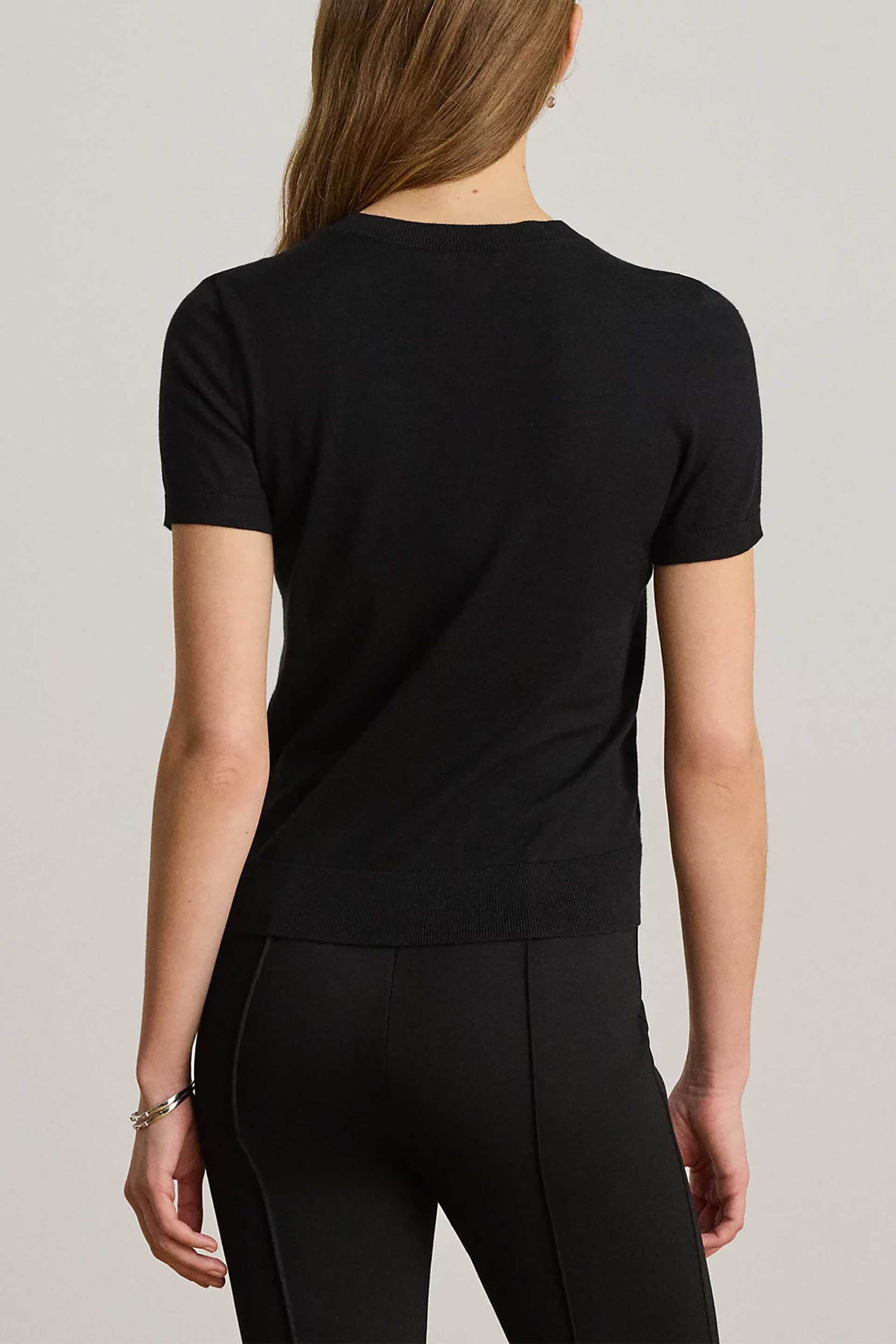 LAUREN RALPH LAUREN Lauren Ralph Lauren γυναικεία μπλούζα πλεκτή μονόχρωμη - 200P14055002 Μαύρο - 3