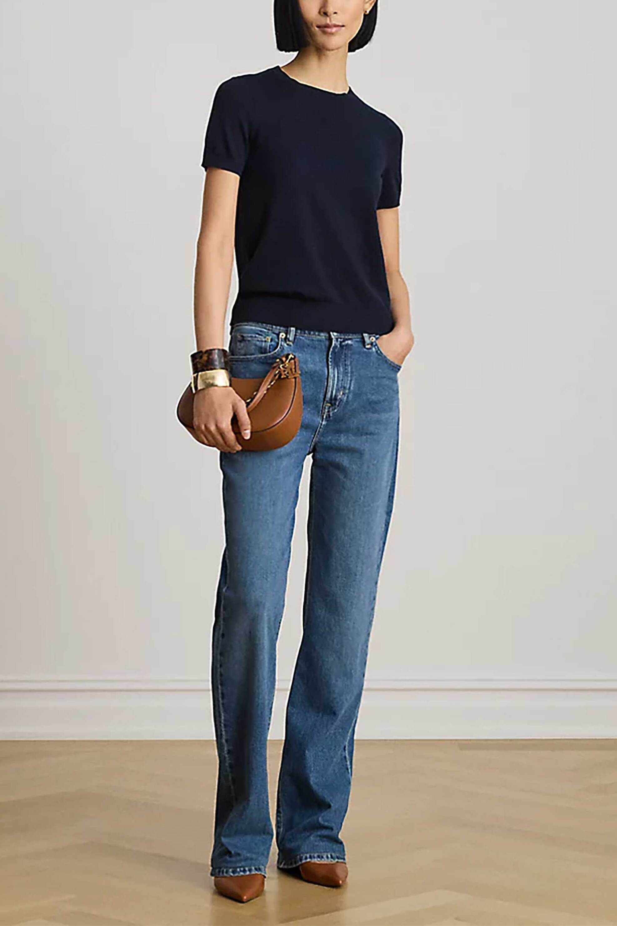 LAUREN RALPH LAUREN Lauren Ralph Lauren γυναικεία μπλούζα πλεκτή μονόχρωμη - 200P14055003 Μπλε Σκούρο - 2