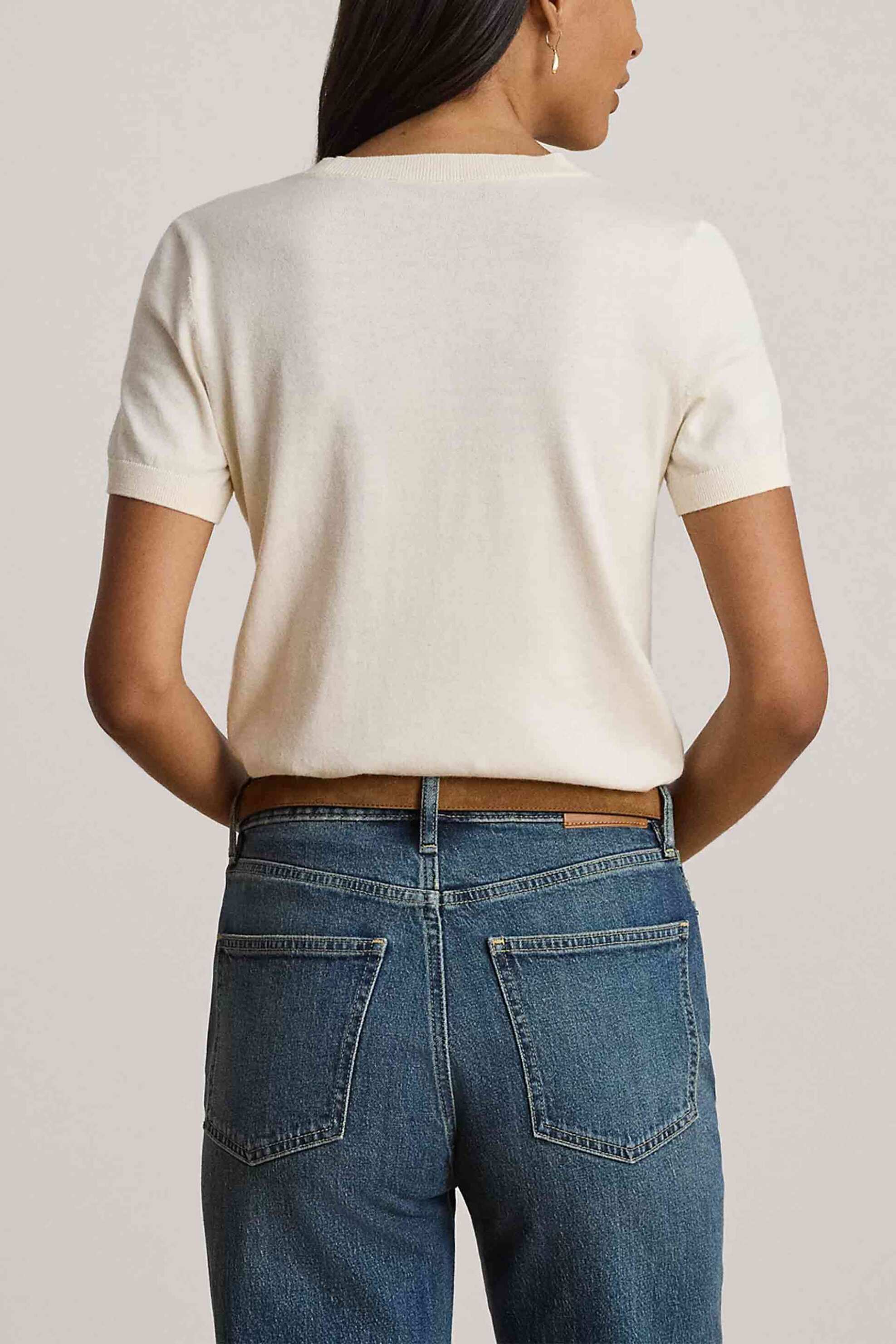 LAUREN RALPH LAUREN Lauren Ralph Lauren γυναικεία μπλούζα πλεκτή μονόχρωμη - 200P14055500 Κρέμ - 3