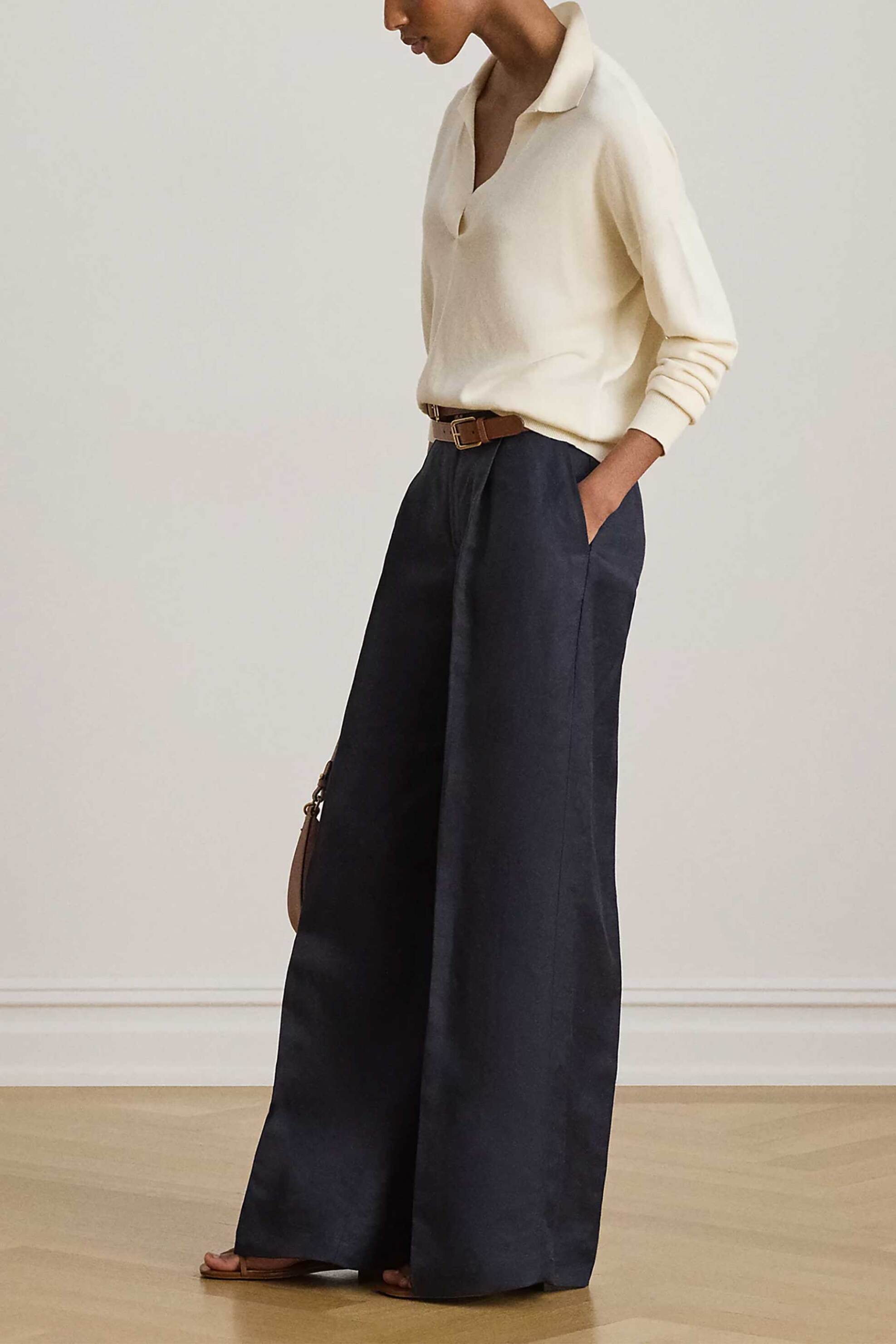 LAUREN RALPH LAUREN Lauren Ralph Lauren γυναικεία μπλούζα πλεκτή με πόλο γιακά - 200P14056001 Κρέμ - 2