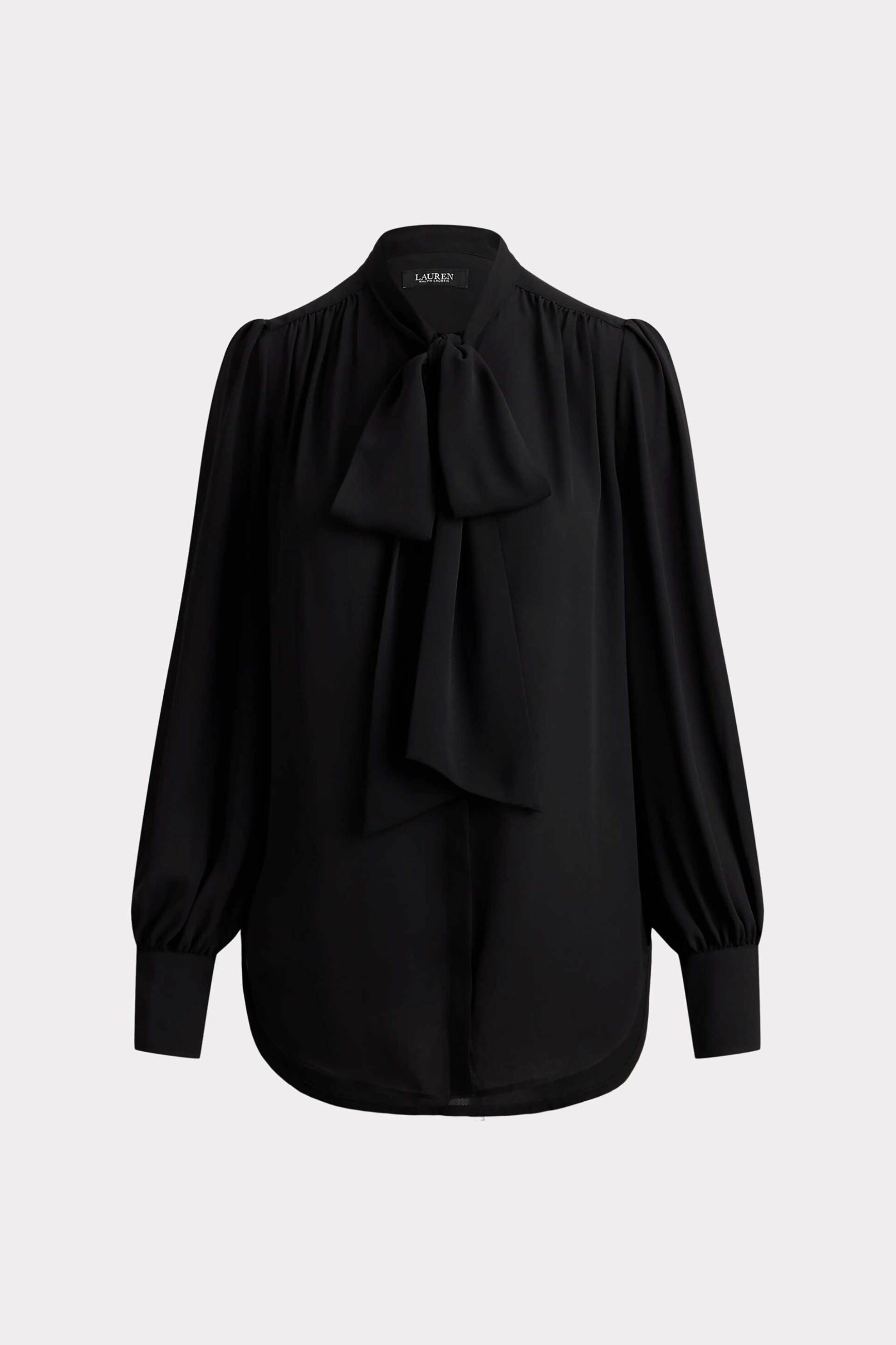 LAUREN RALPH LAUREN Lauren Ralph Lauren γυναικεία μπλούζα με φιόγκο - 200P14083002 Μαύρο - 4