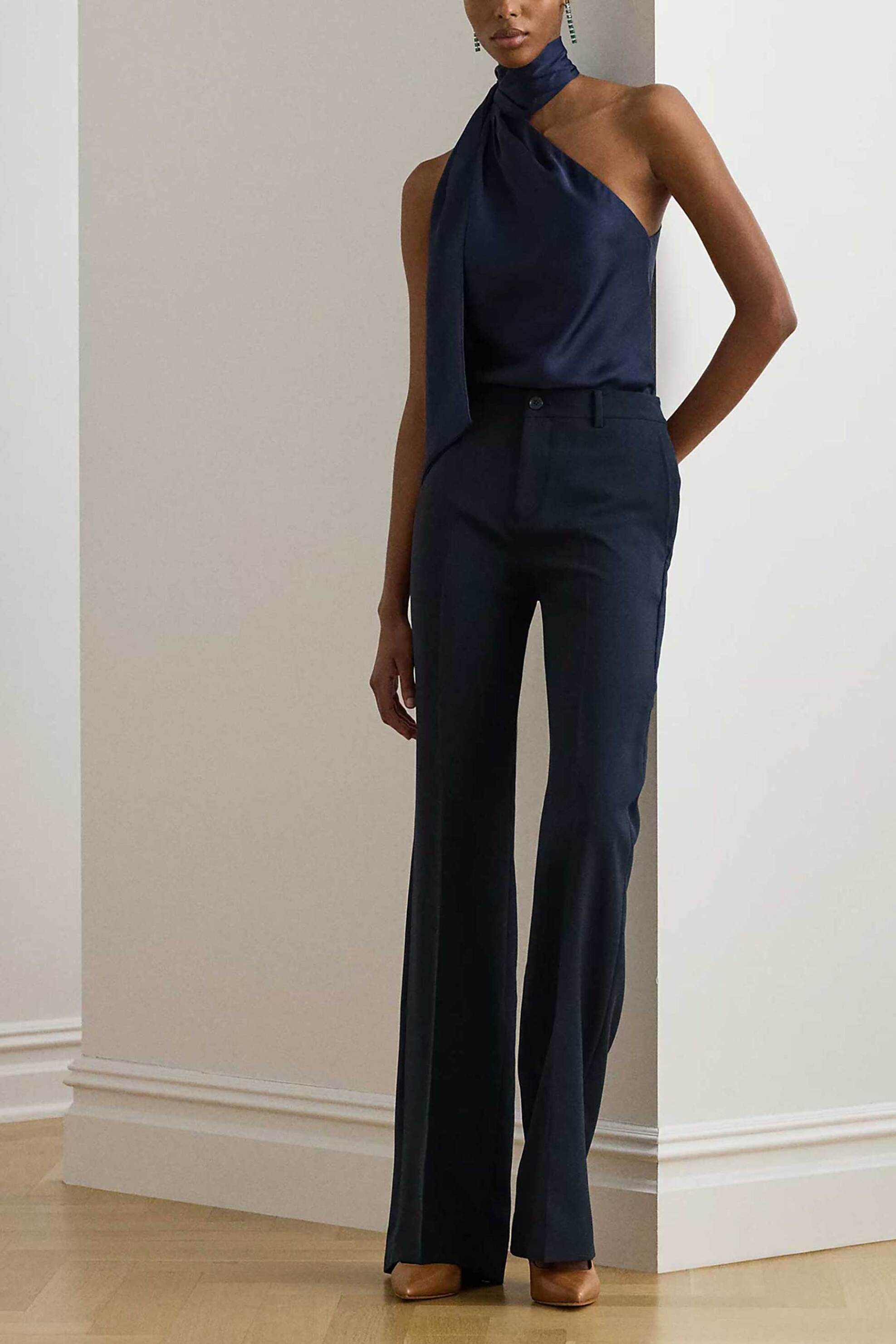 Lauren Ralph Lauren γυναικεία αμάνικη μπλούζα με δέσιμο στο λαιμό Relaxed Fit - 200P14121001 Μπλε Σκούρο φωτογραφία