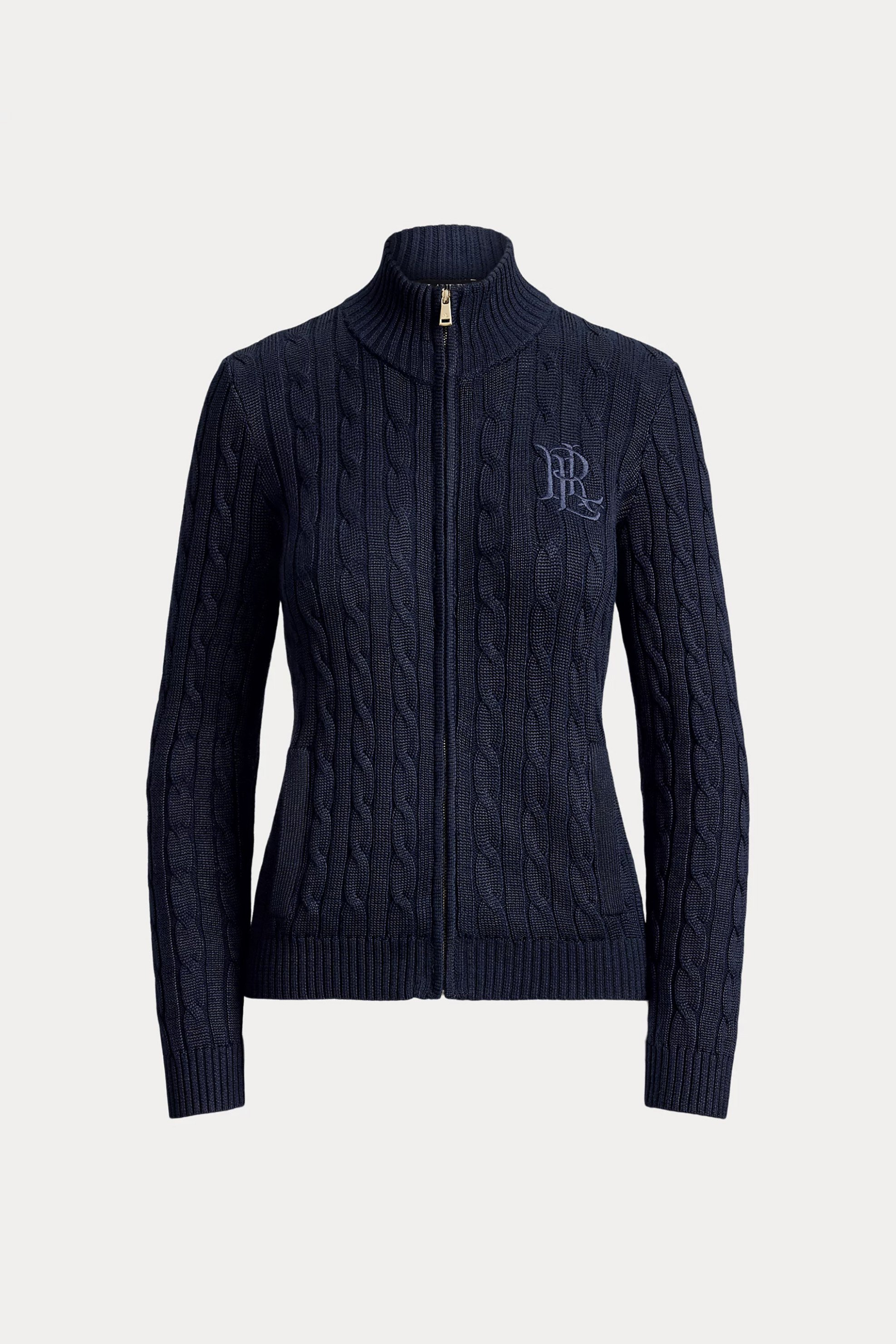 LAUREN RALPH LAUREN Lauren Ralph Lauren γυναικεία ζακέτα πλεκτή με κεντημένο λογότυπο - 200P14782002 Μπλε Σκούρο - 4