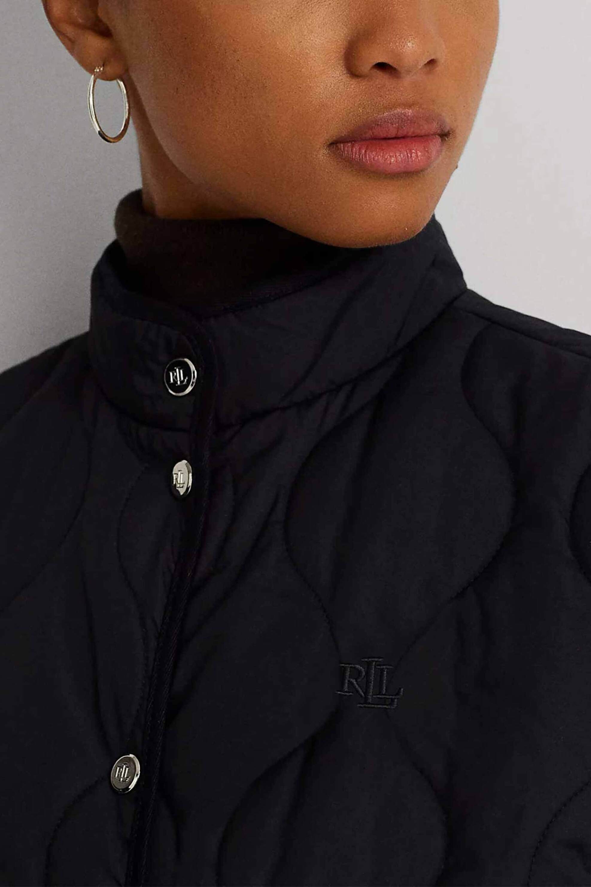 Lauren Ralph Lauren γυναικείο μπουφάν αμάνικο μονόχρωμο με ανάγλυφες λεπτομέρειες - 297936862002 Σκούρο Μπλε φωτογραφία