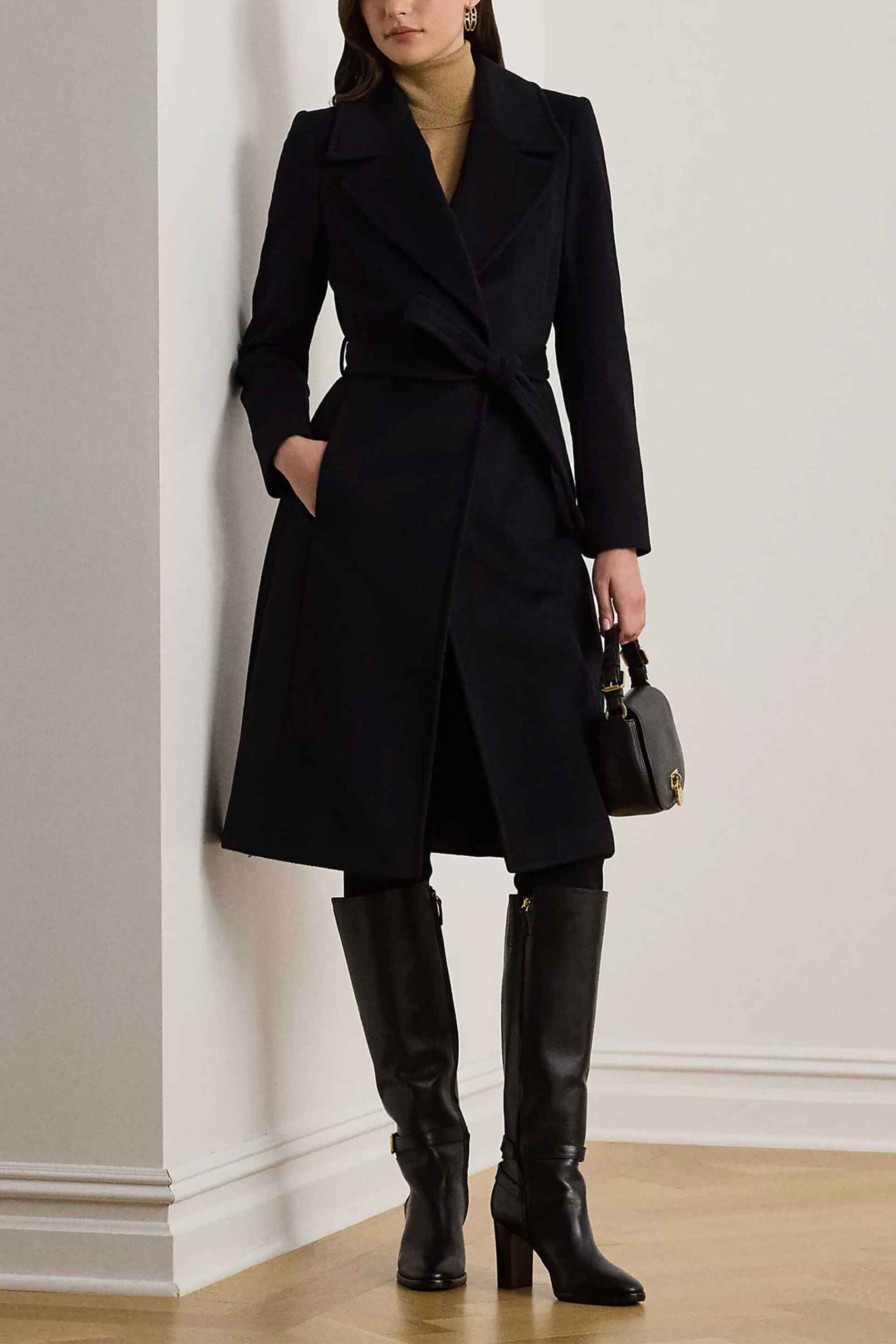 LAUREN RALPH LAUREN Lauren Ralph Lauren γυναικείο παλτό με περιεκτικότητα σε μαλλί και κασμίρι Straight Fit - 297962169001 Μαύρο - 3
