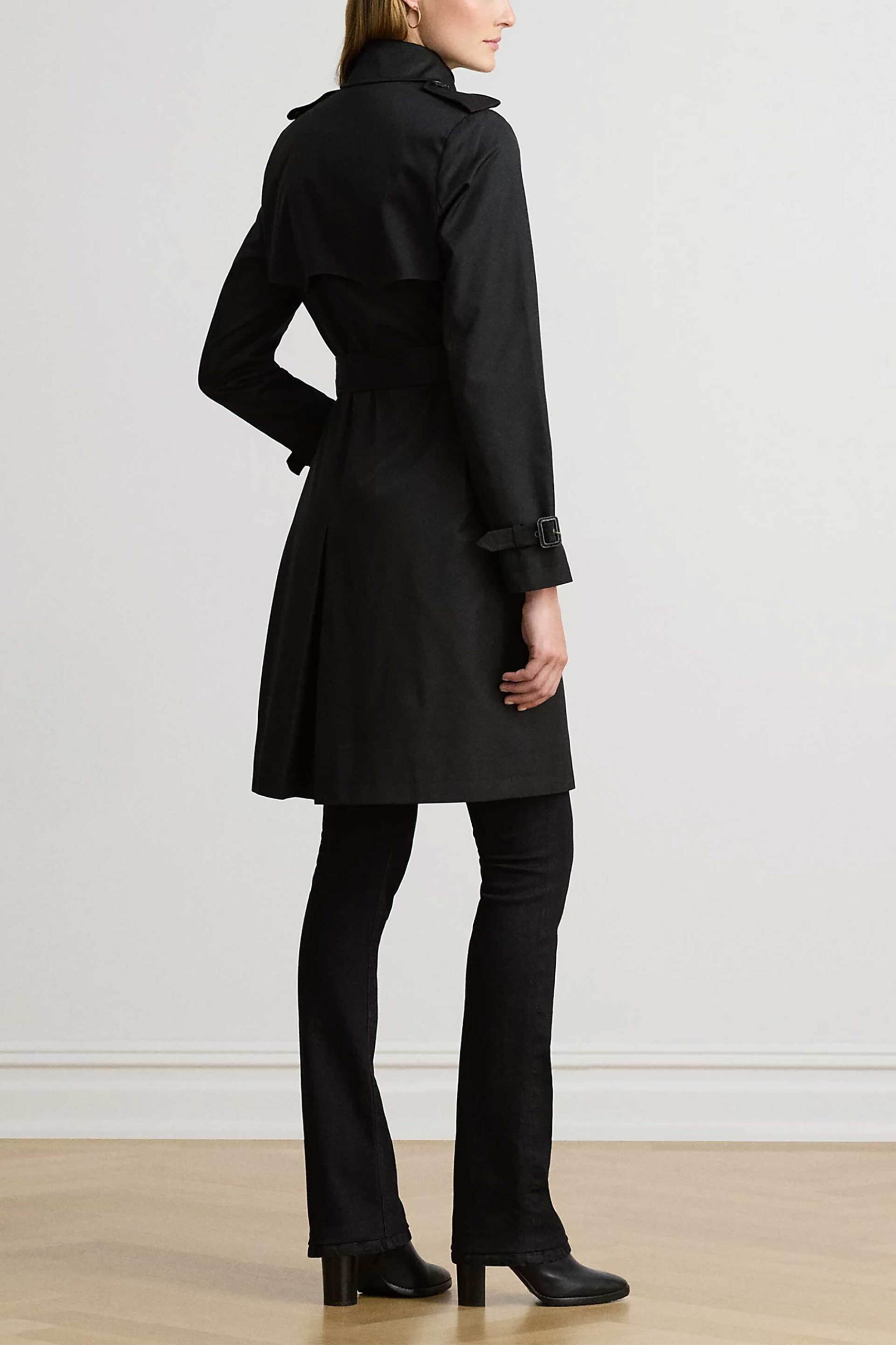 LAUREN RALPH LAUREN Lauren Ralph Lauren γυναικεία καμπαρντίνα με ζώνη - 297967122001 Μαύρο - 3