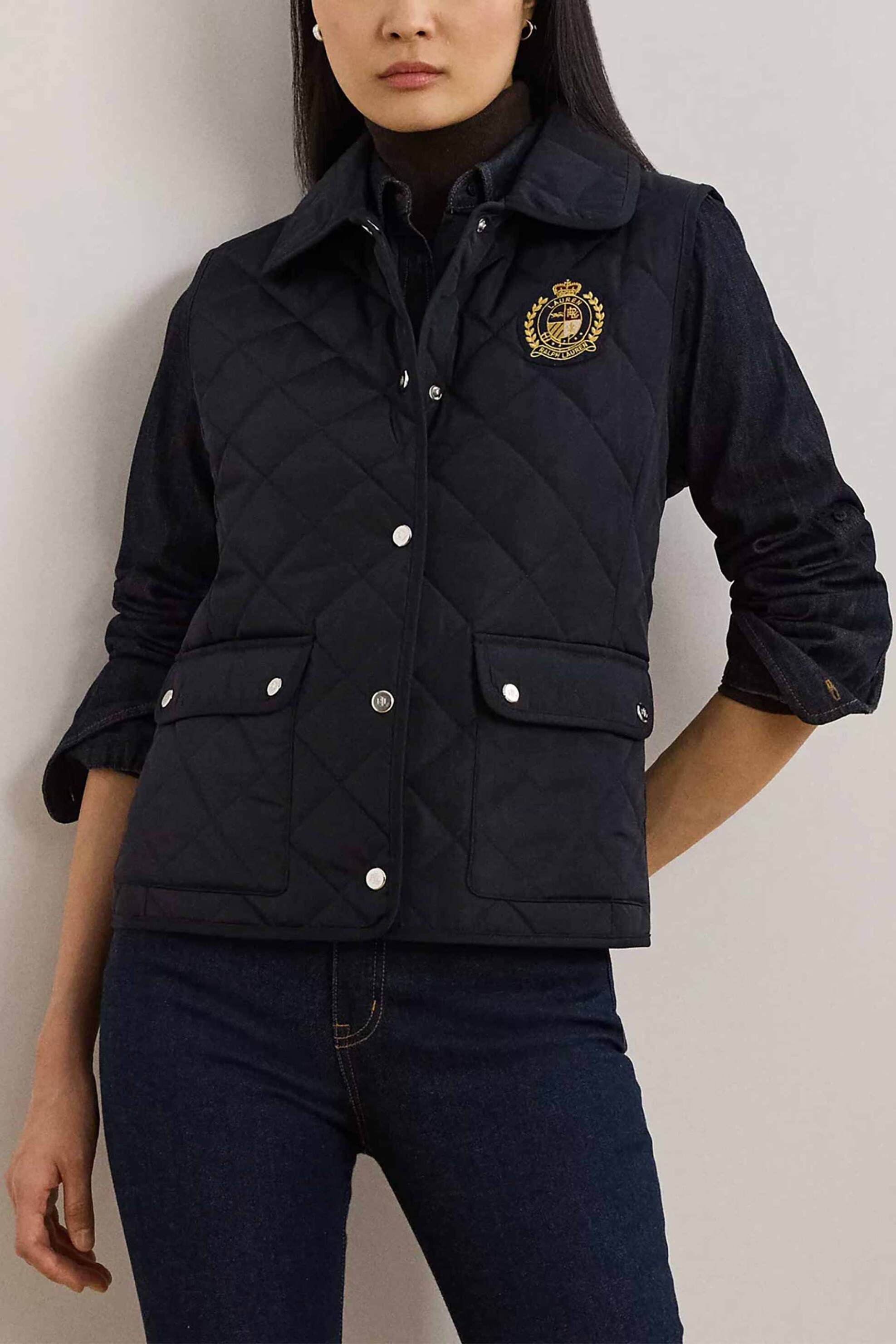 LAUREN RALPH LAUREN Lauren Ralph Lauren γυναικείο μπουφάν αμάνικο με καπιτονέ σχέδιο - 297967141002 Μπλε Σκούρο 2025