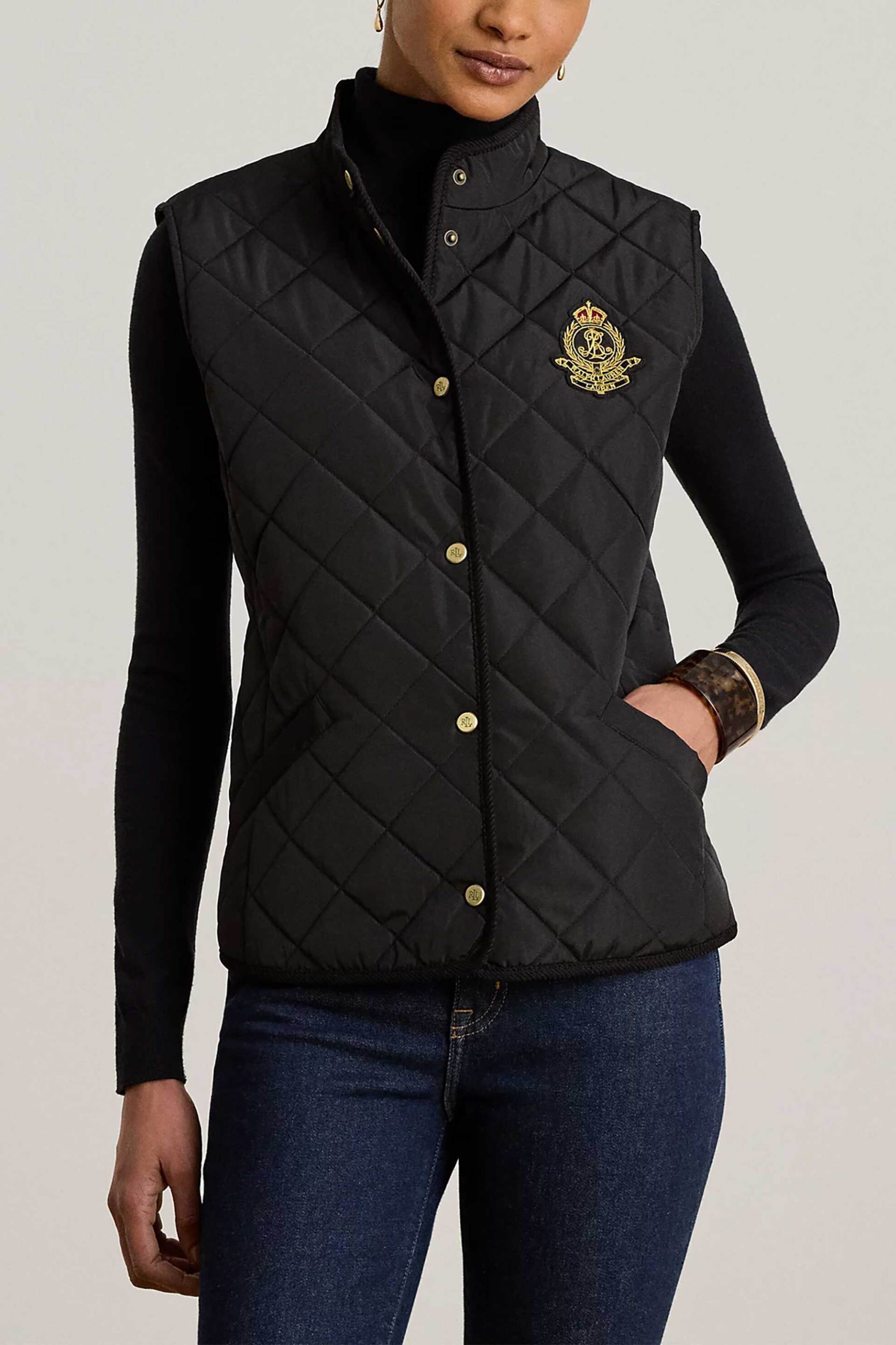 Lauren Ralph Lauren γυναικείο μπουφάν αμάνικο καπιτονέ - 297P18068001 Μαύρο