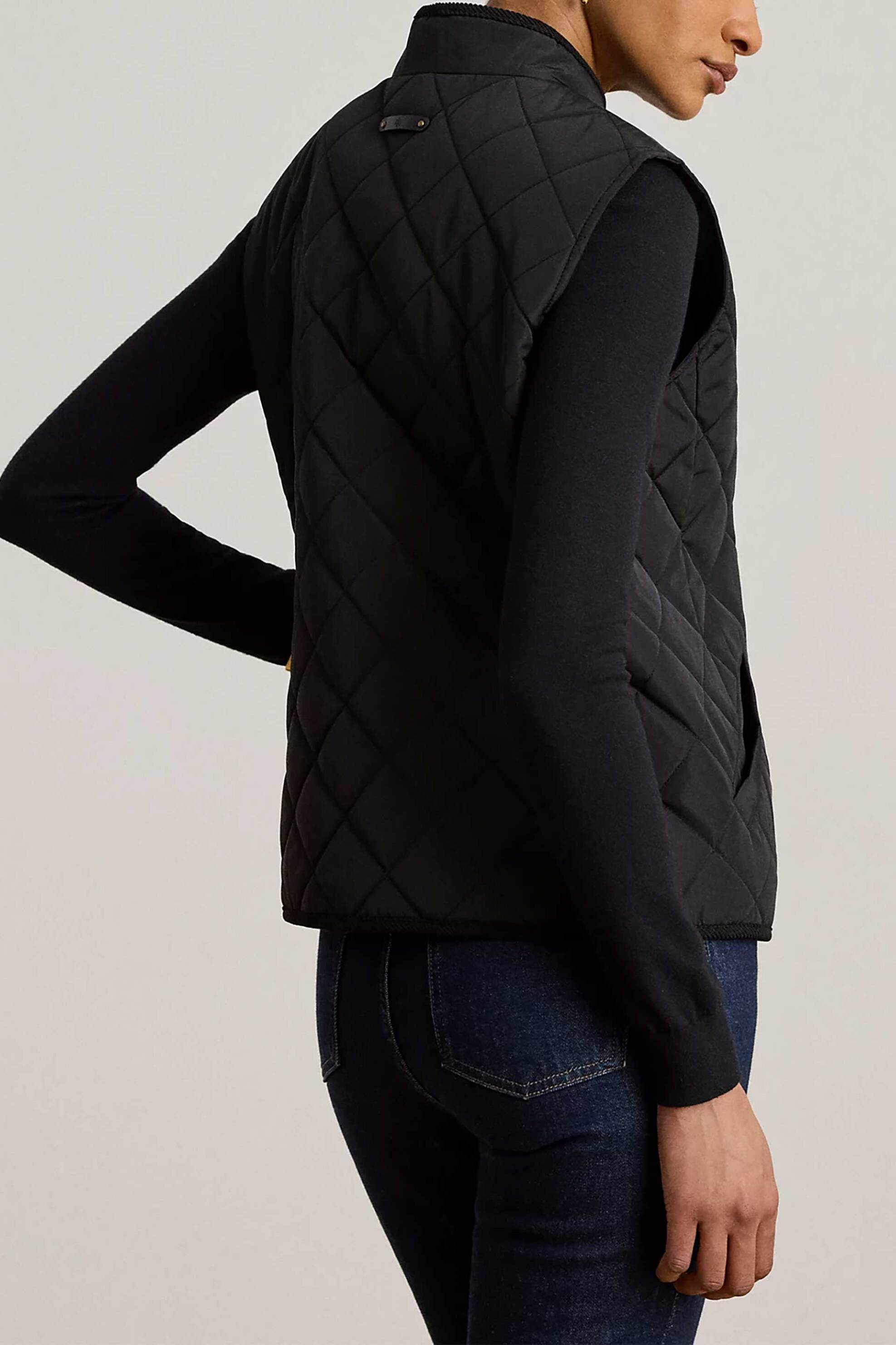 LAUREN RALPH LAUREN Lauren Ralph Lauren γυναικείο μπουφάν αμάνικο καπιτονέ - 297P18068001 Μαύρο - 3