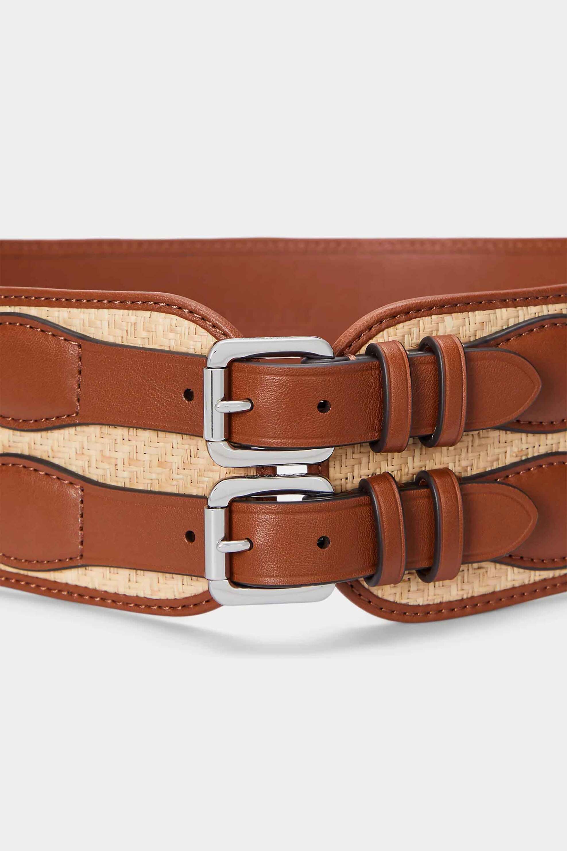 Lauren Ralph Lauren γυναικεία δερμάτινη ζώνη με διπλό κλείσιμο "Raffia" - 412961650001 Ταμπά φωτογραφία