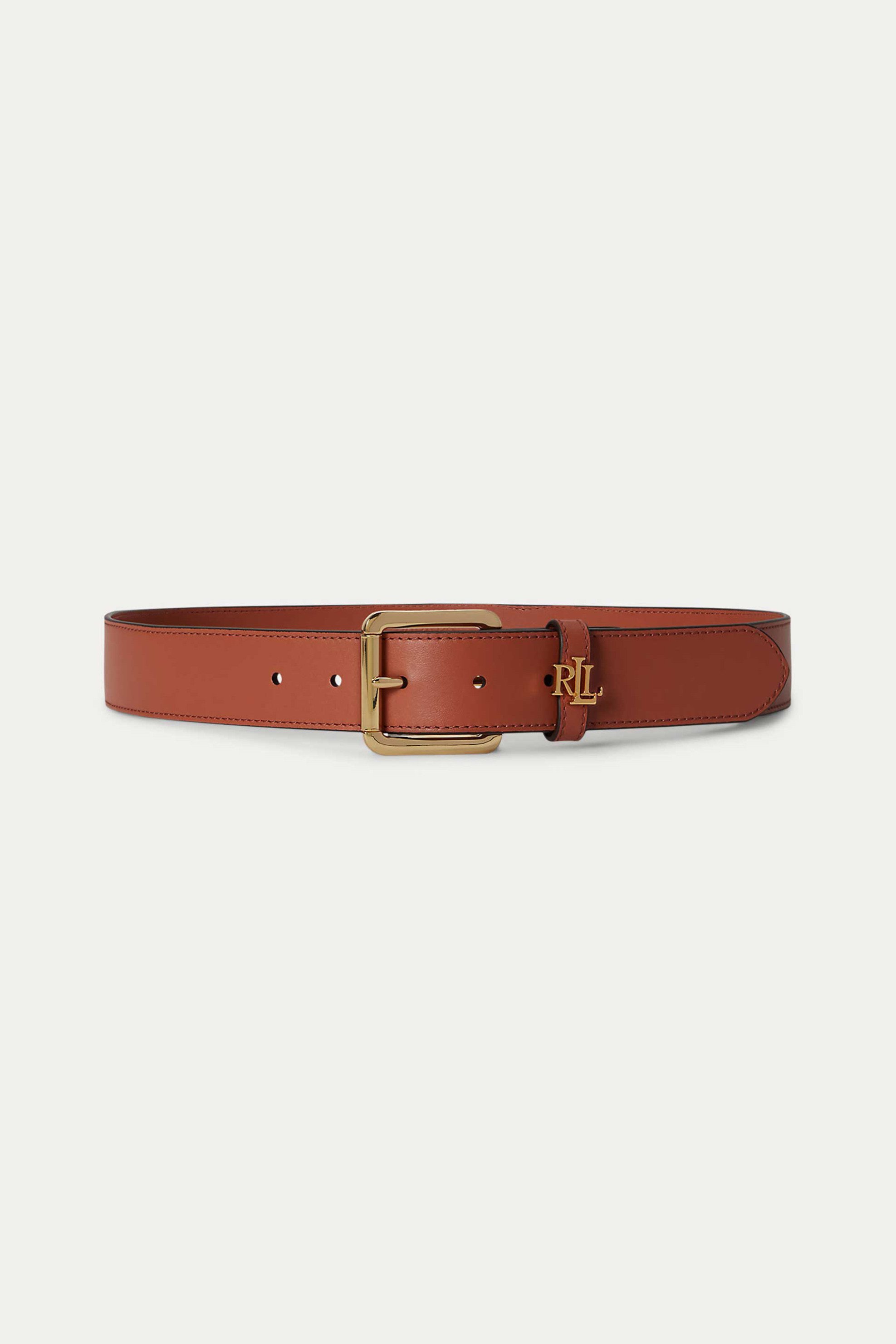 Lauren Ralph Lauren γυναικεία δερμάτινη ζώνη με μεταλλική αγκράφα και monogram - 412968765012 Ταμπά