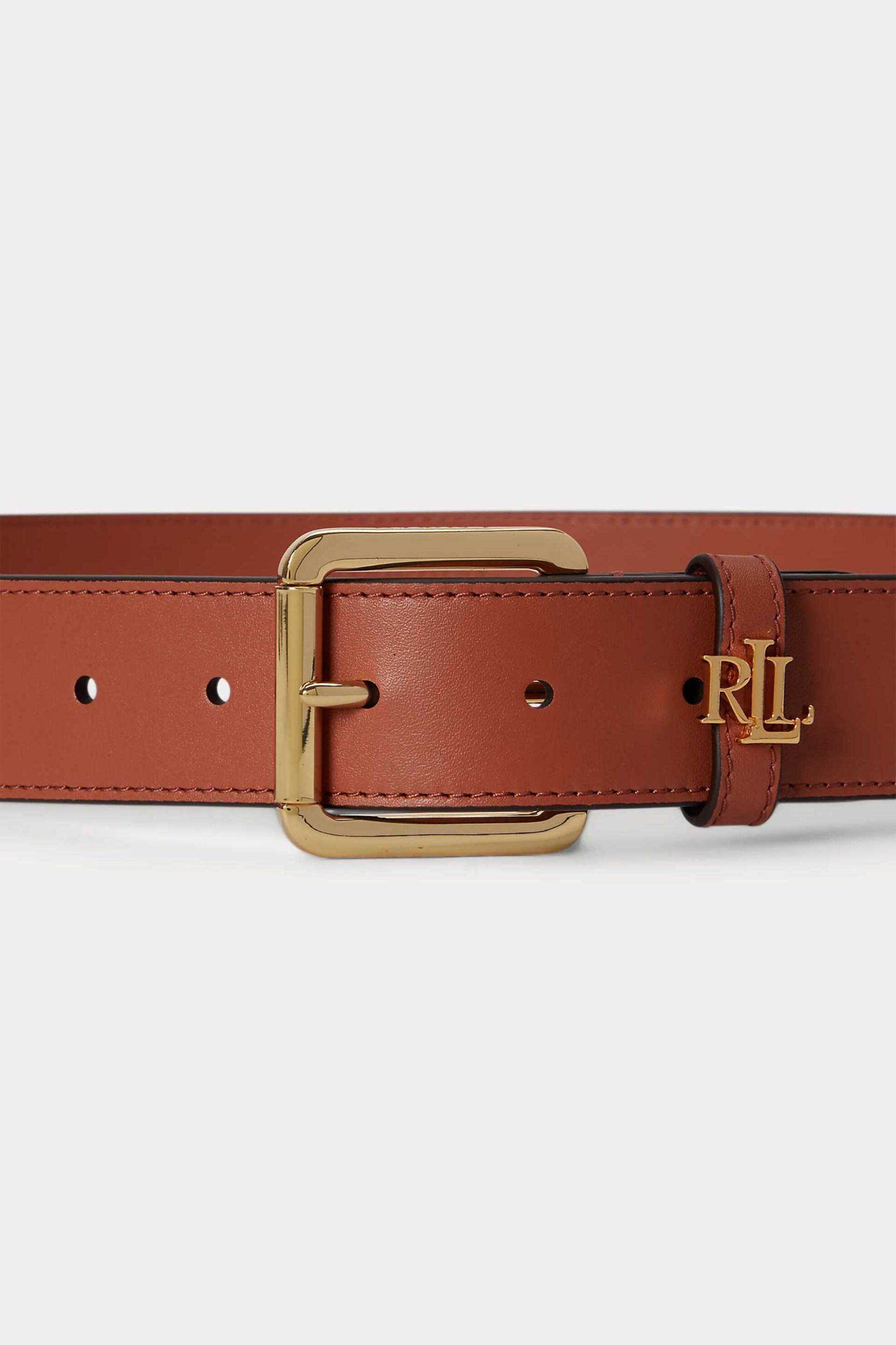 Lauren Ralph Lauren γυναικεία δερμάτινη ζώνη με μεταλλική αγκράφα και monogram - 412968765012 Ταμπά