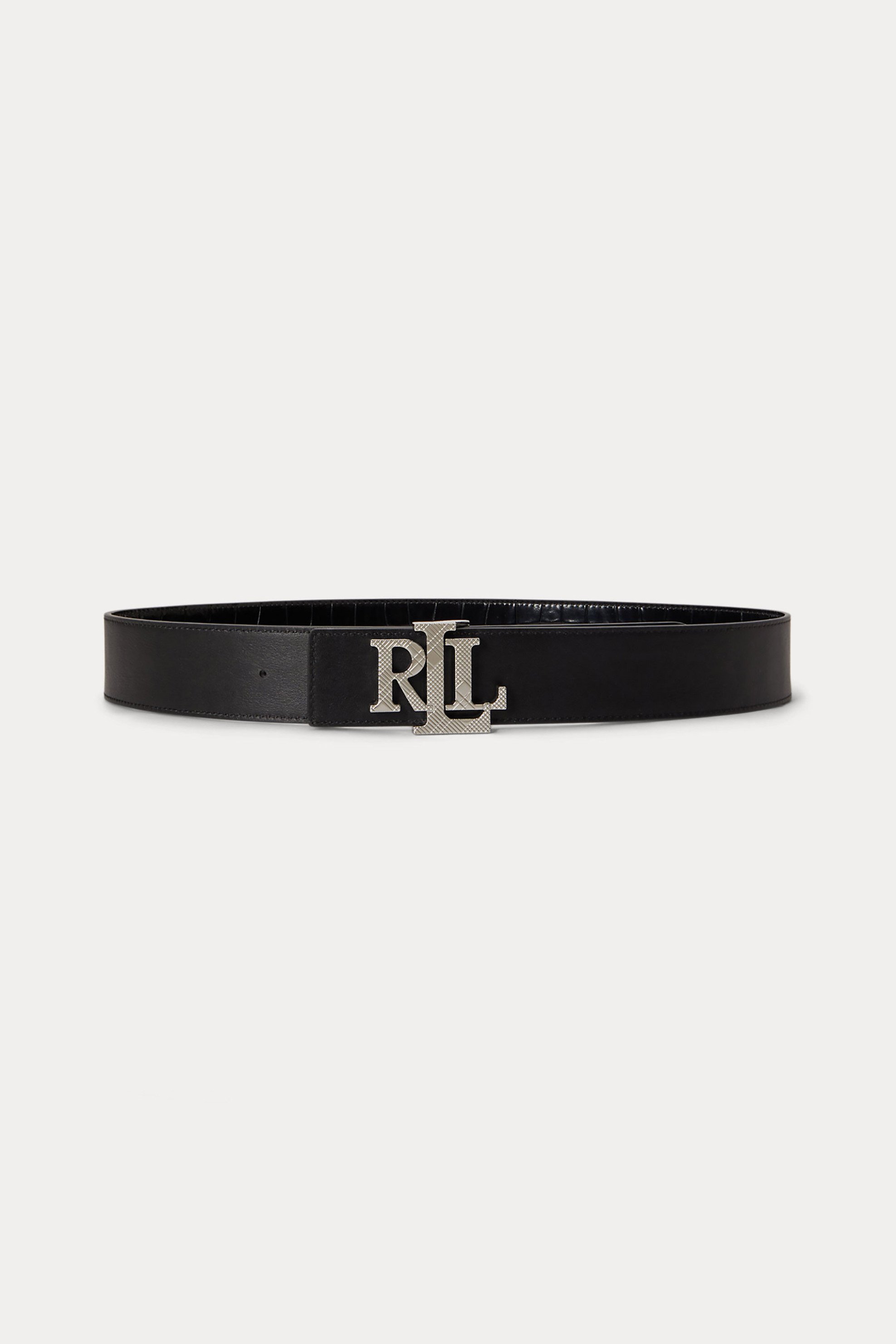 Lauren Ralph Lauren γυναικεία ζώνη διπλής όψης με croco σχέδιο - 412P18558001 Μαύρο
