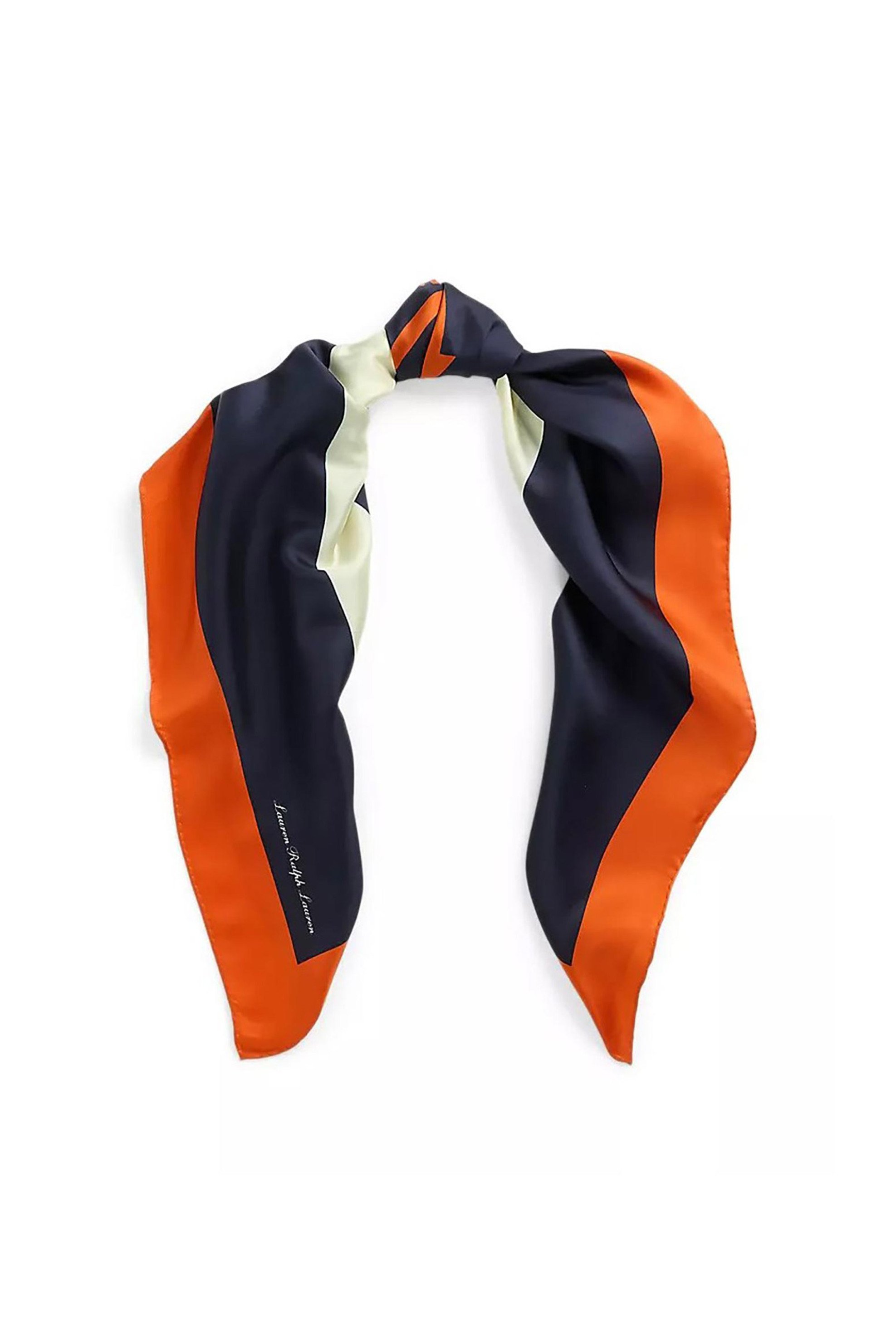 LAUREN RALPH LAUREN Lauren Ralph Lauren γυναικείο μεταξωτό φουλάρι με print - 454966212001 Πορτοκαλί 2025