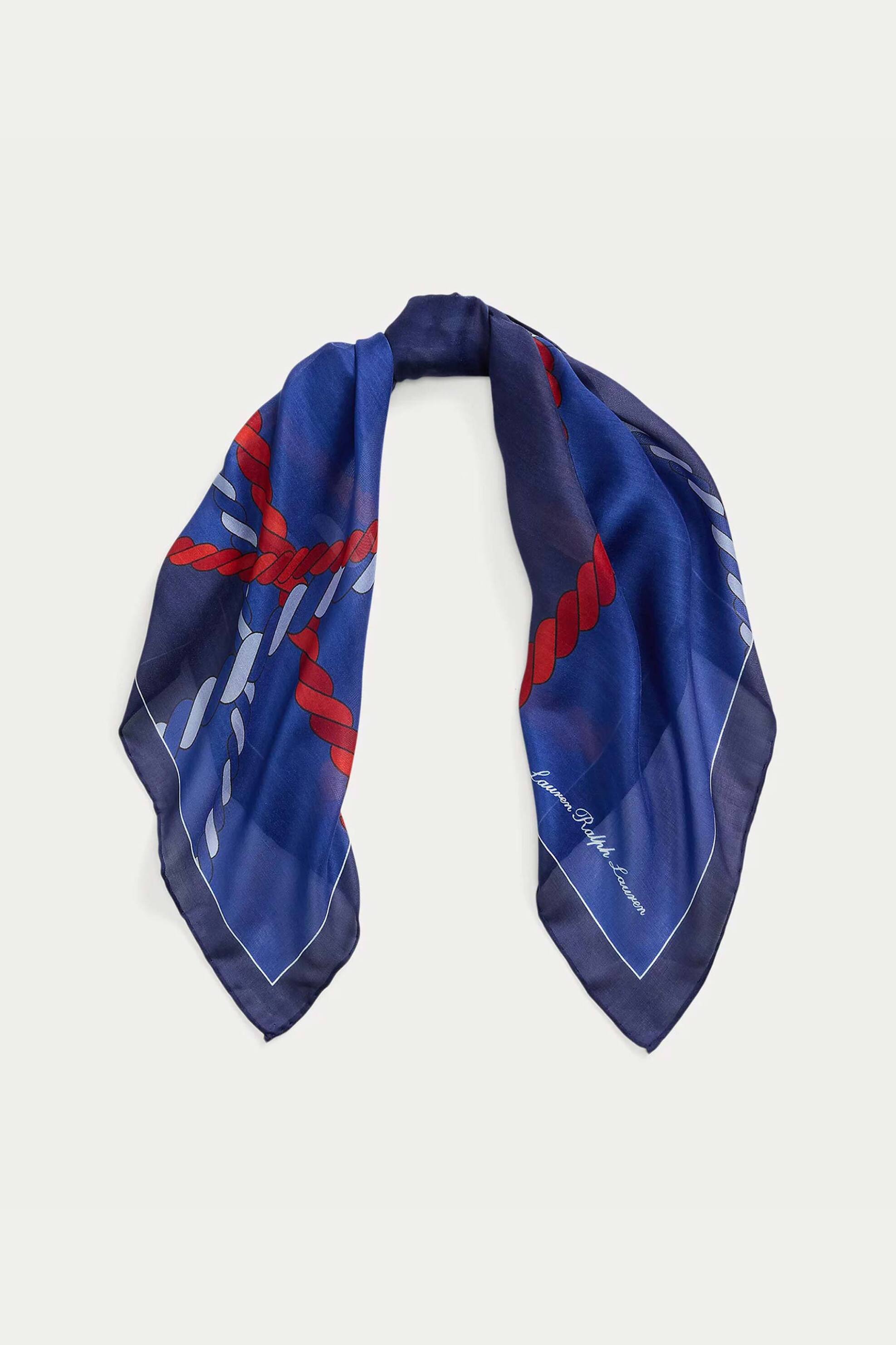 LAUREN RALPH LAUREN Lauren Ralph Lauren γυναικείο μεταξωτό φουλάρι με rope print - 454966213001 Μπλε 2025