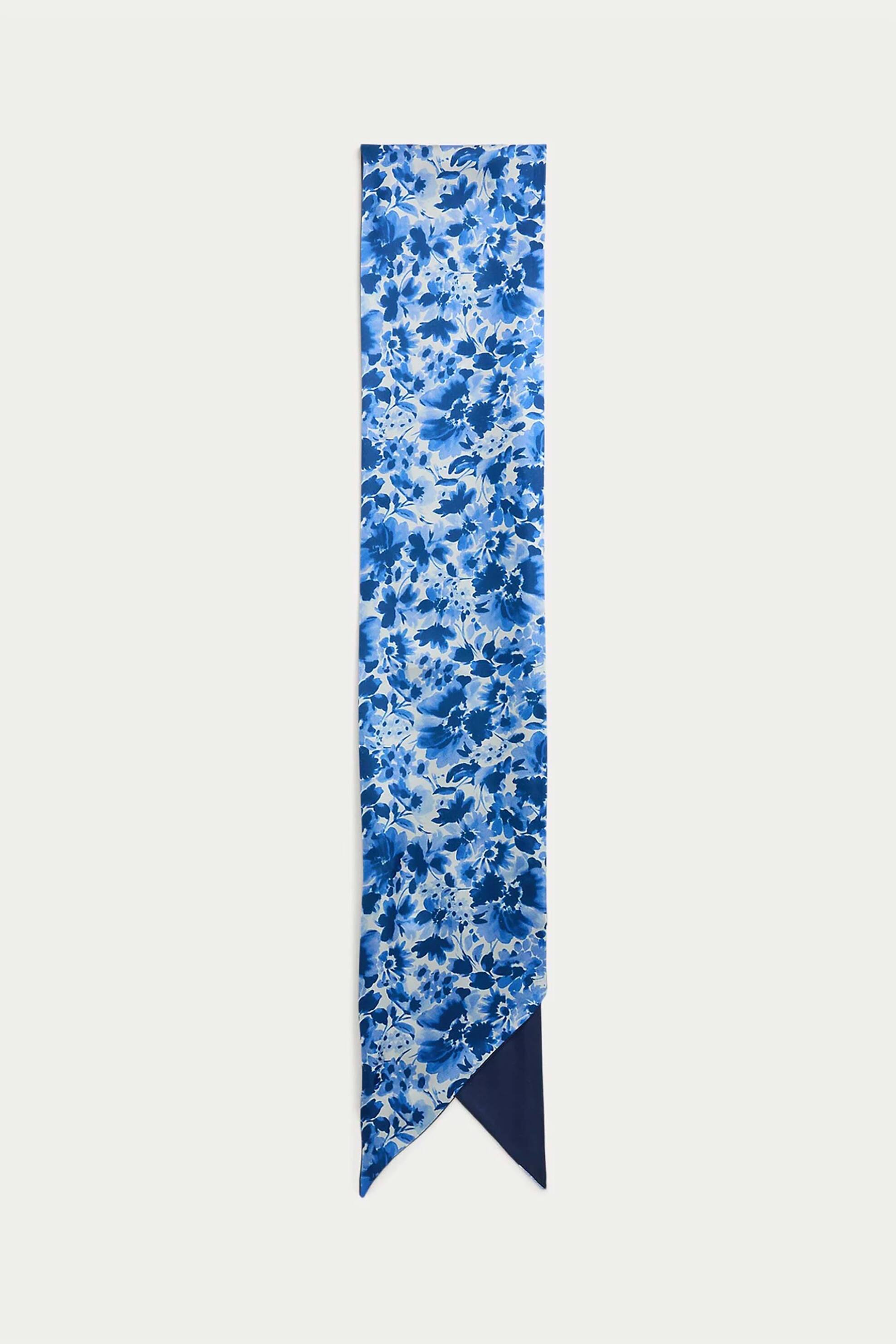 Lauren Ralph Lauren γυναικείο μεταξωτό φουλάρι με floral print - 454966218001 Μπλε φωτογραφία