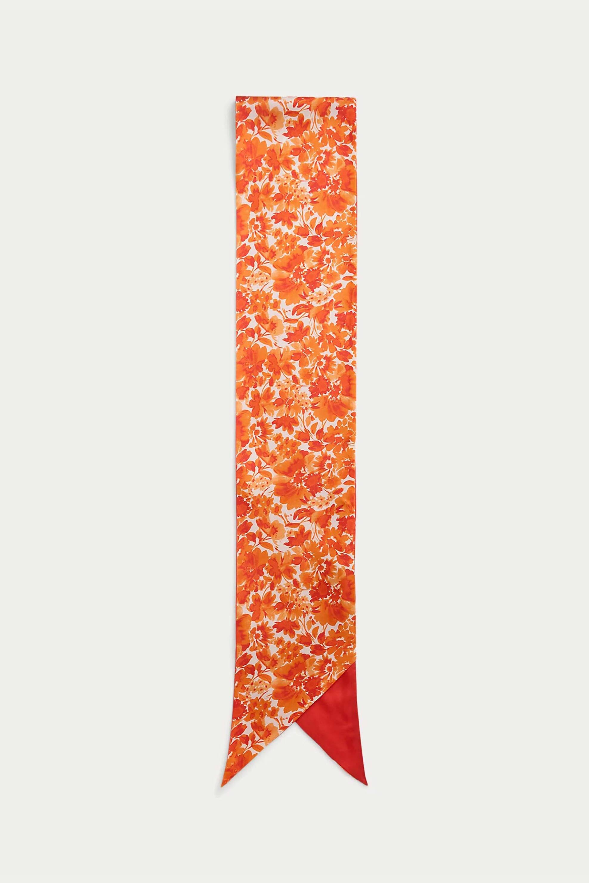 Lauren Ralph Lauren γυναικείο μεταξωτό φουλάρι με floral print - 454966218002 Πορτοκαλί φωτογραφία