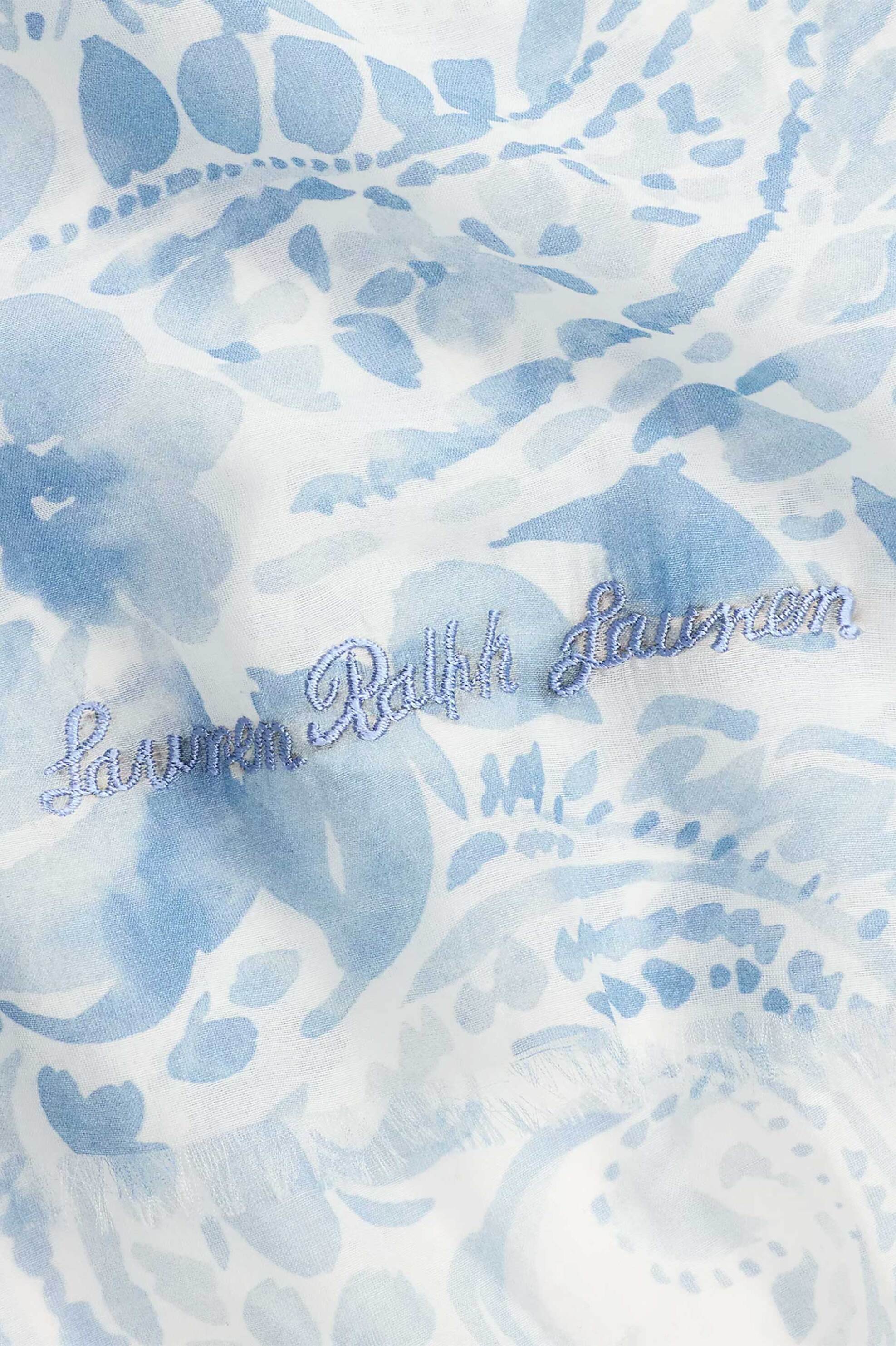 Lauren Ralph Γυναικείο Μεταξωτό Φουλάρι με Paisley Pattern - 454P14382001 Μπλε