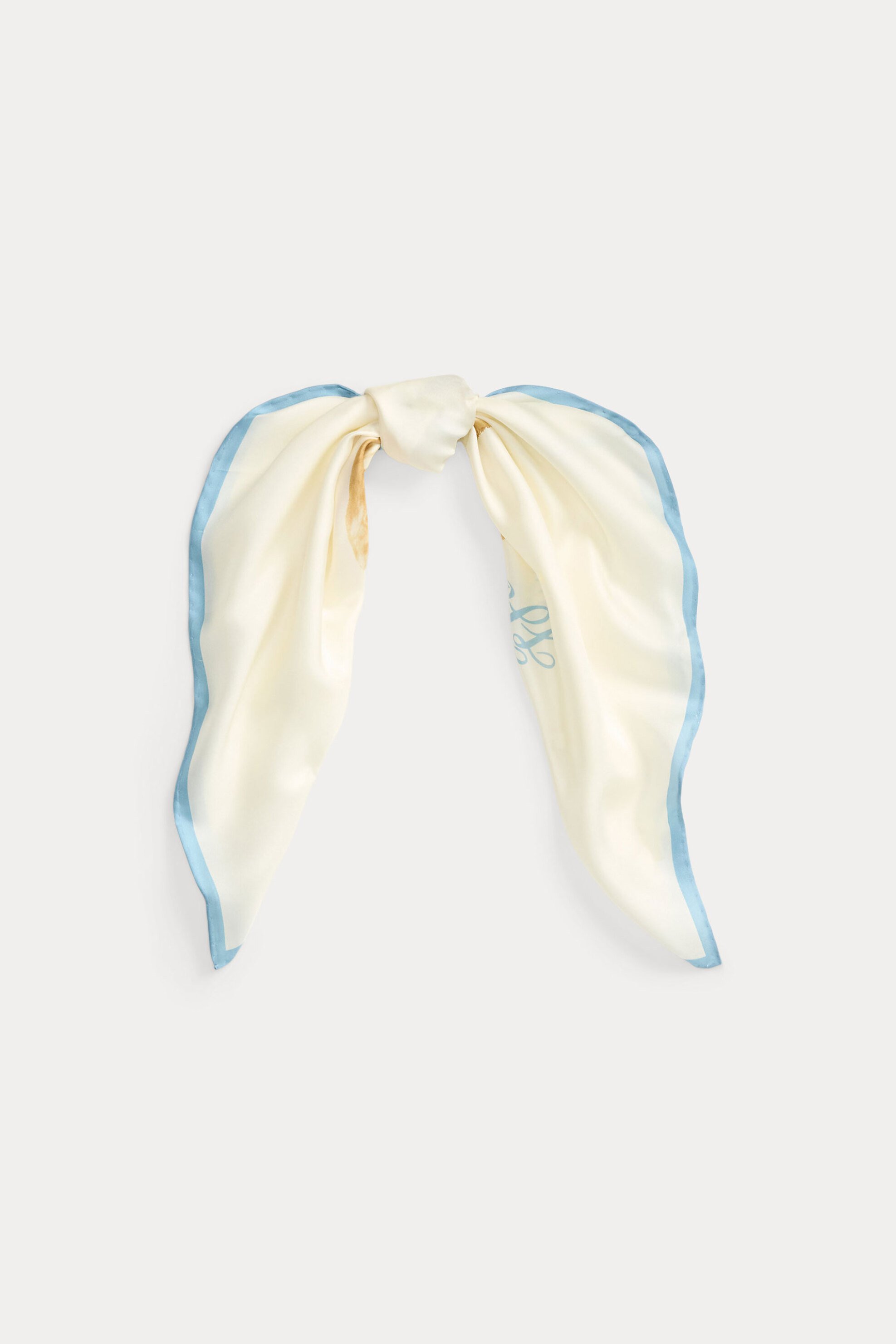 LAUREN RALPH LAUREN Lauren Ralph Lauren γυναικείο μεταξωτό φουλάρι με golden retriever print και λογότυπο - 454P14384001 Κρέμ