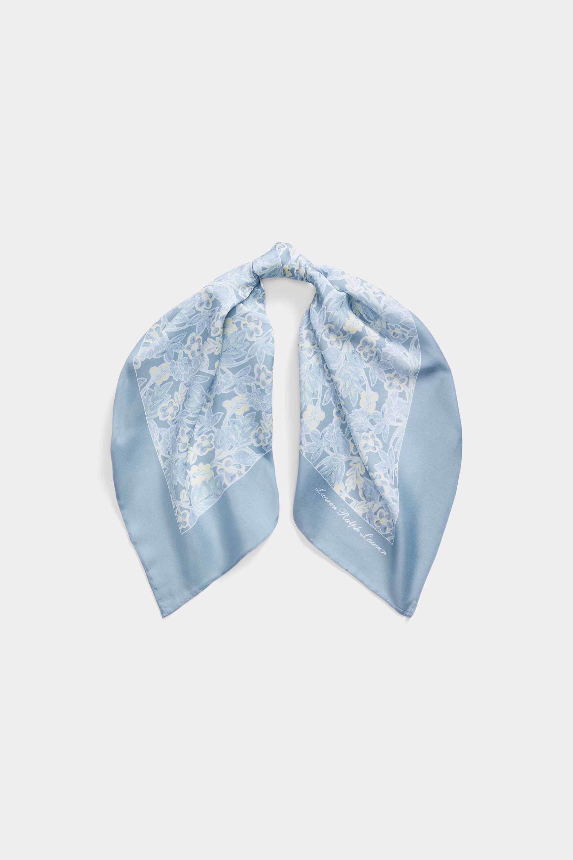 LAUREN RALPH LAUREN Lauren Ralph Lauren γυναικείο φουλάρι με floral print και λογότυπο - 454P14497002 Μπλε Ανοιχτό
