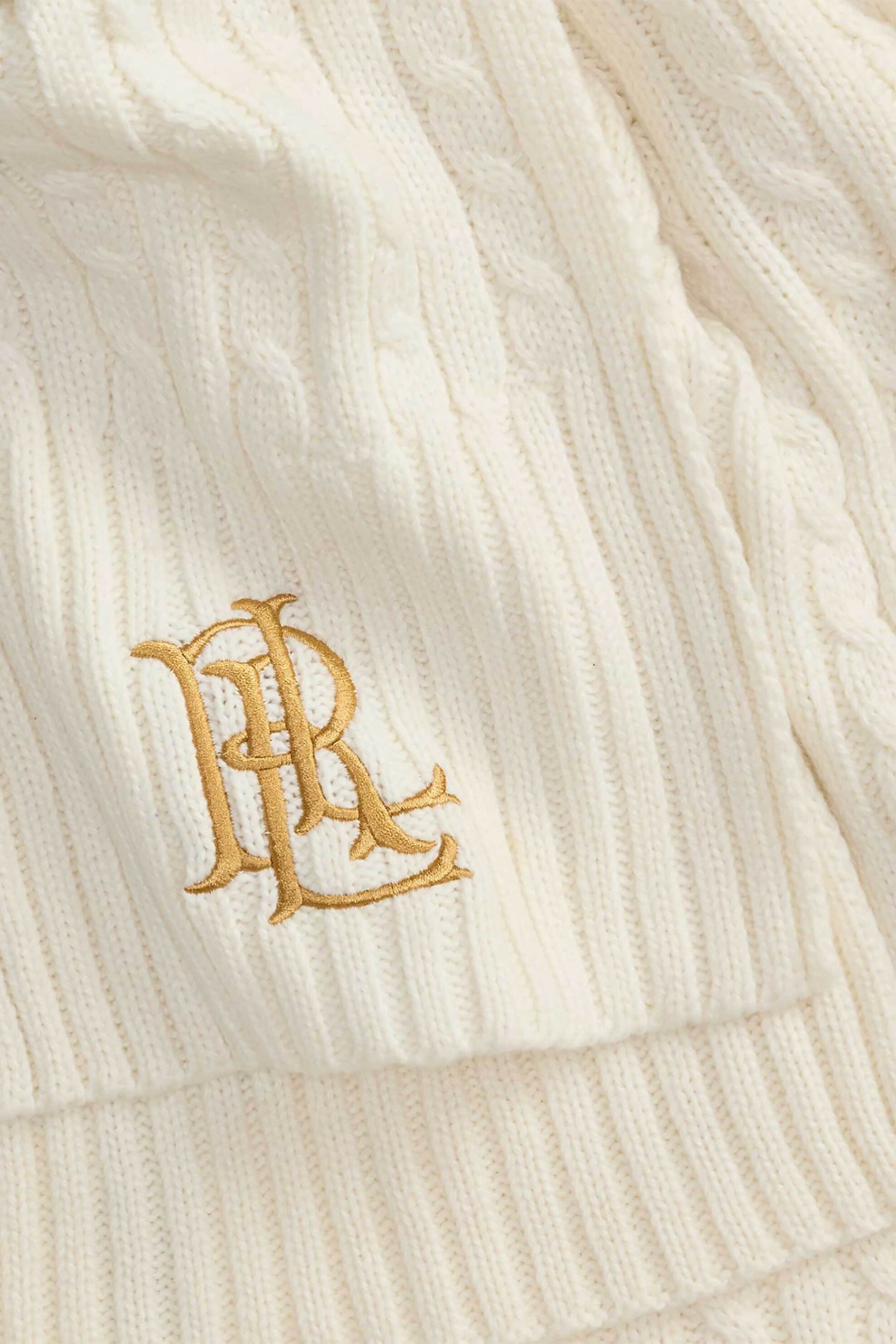 Lauren Ralph Lauren γυναικείο κασκόλ με cable knit - 454P23506002 Εκρού