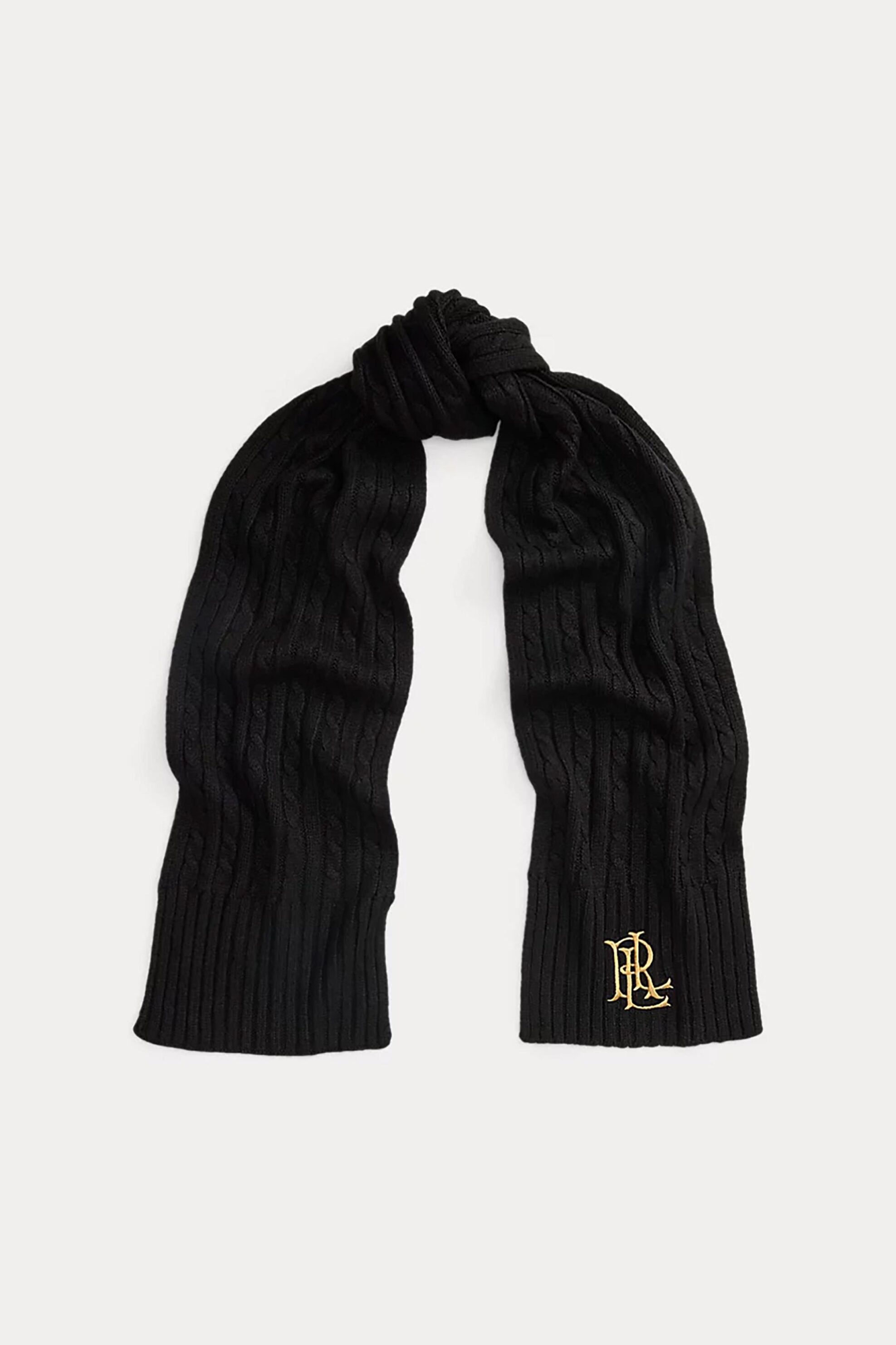 Lauren Ralph Lauren γυναικείο κασκόλ με cable knit - 454P23506003 Μαύρο