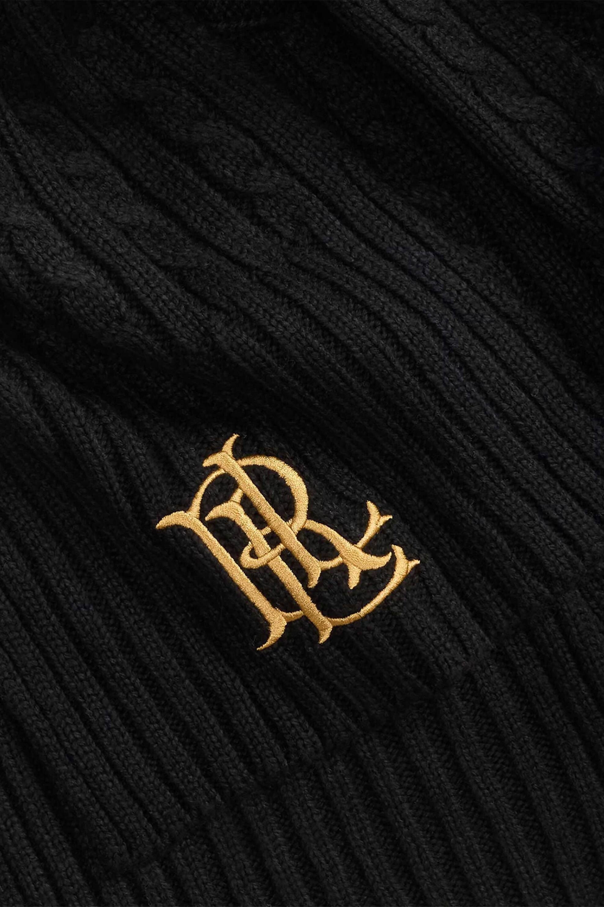 Lauren Ralph Lauren γυναικείο κασκόλ με cable knit - 454P23506003 Μαύρο