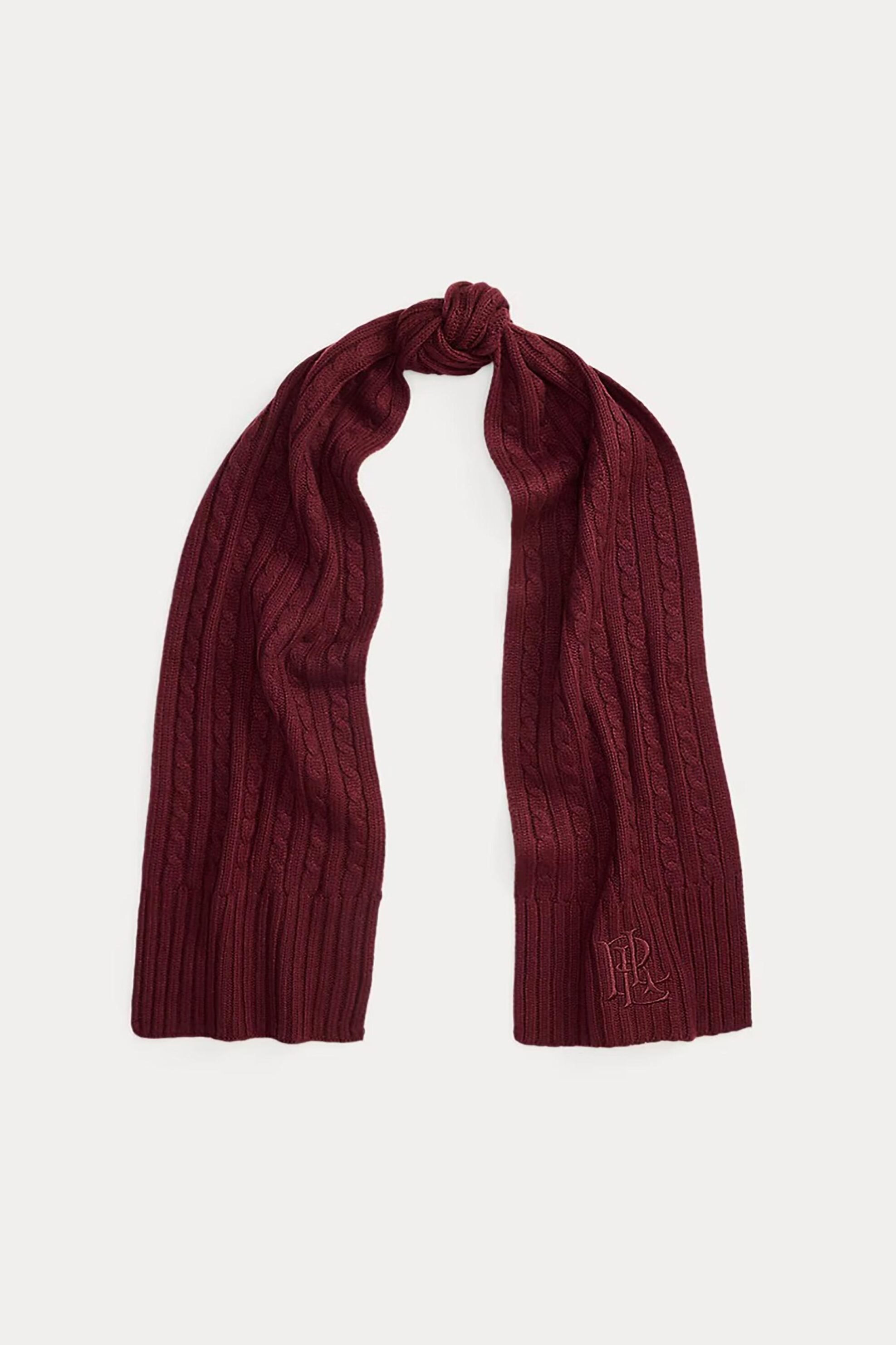 Lauren Ralph Lauren γυναικείο κασκόλ με cable knit - 454P23506004 Μπορντό