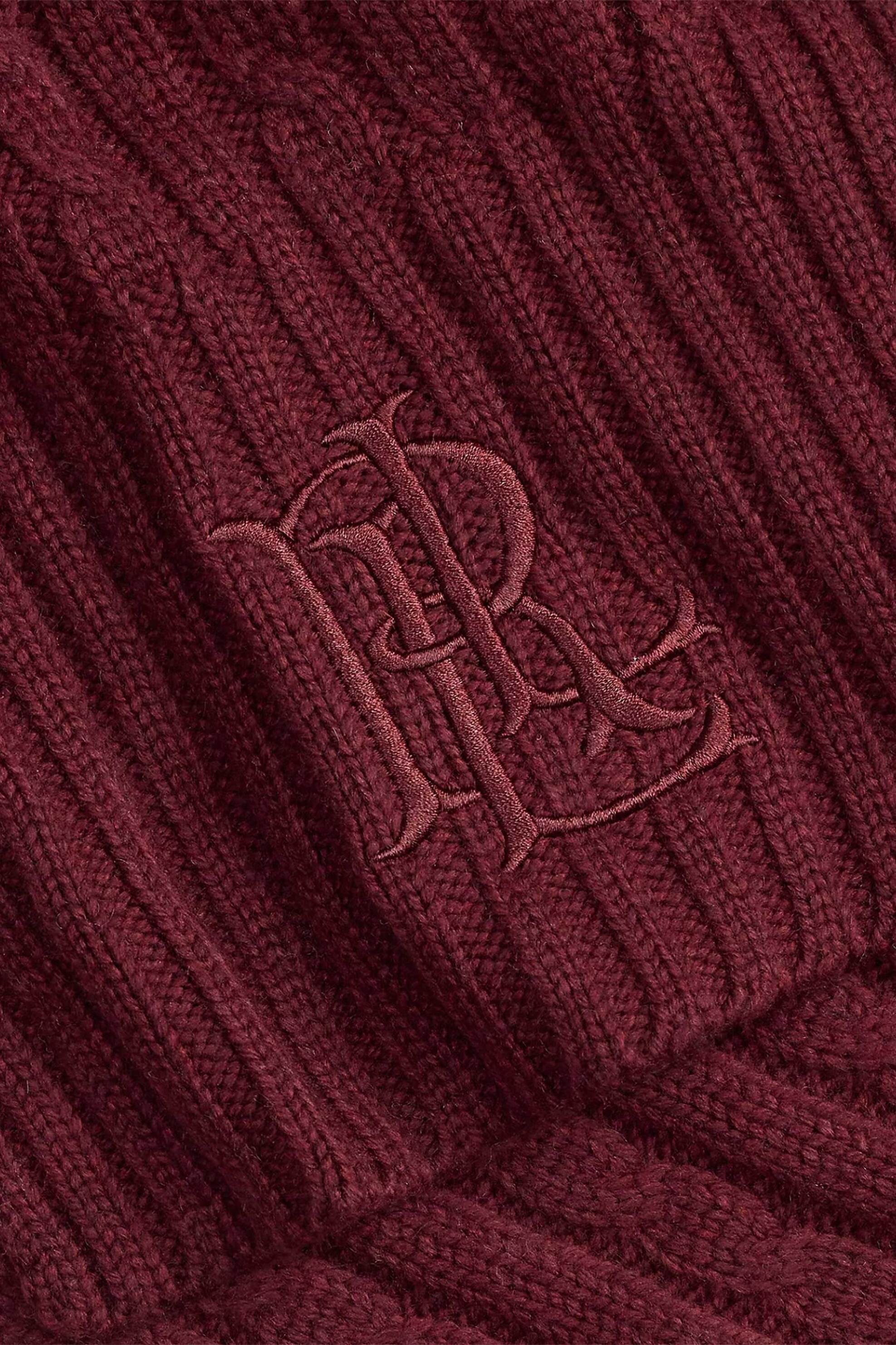 Lauren Ralph Lauren γυναικείο κασκόλ με cable knit - 454P23506004 Μπορντό